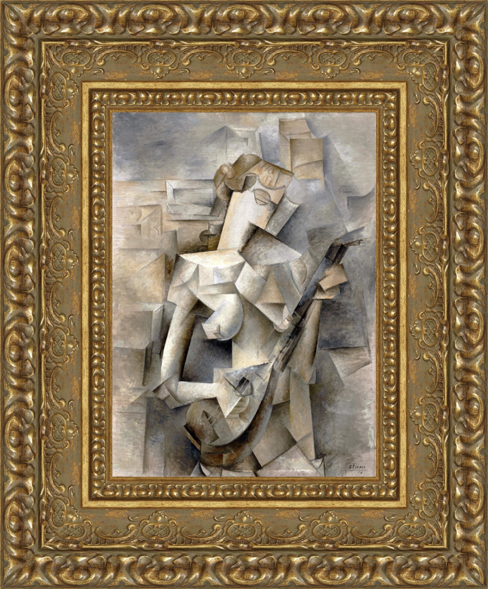 Girl with a Mandolin – Small – Gold Frame by Picasso