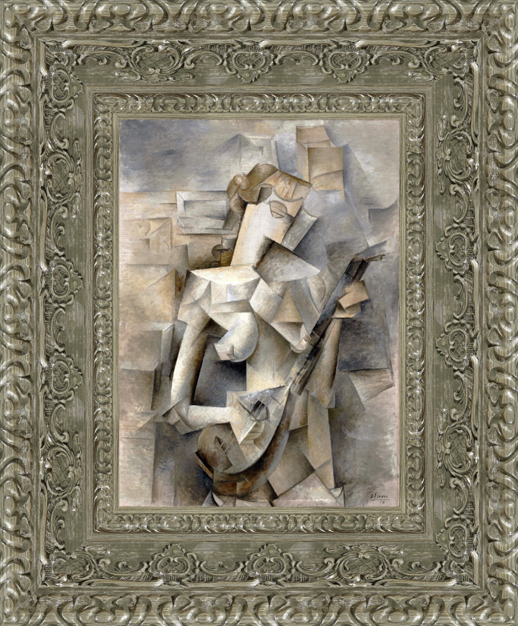 Girl with a Mandolin – Small – Silver Frame by Picasso
