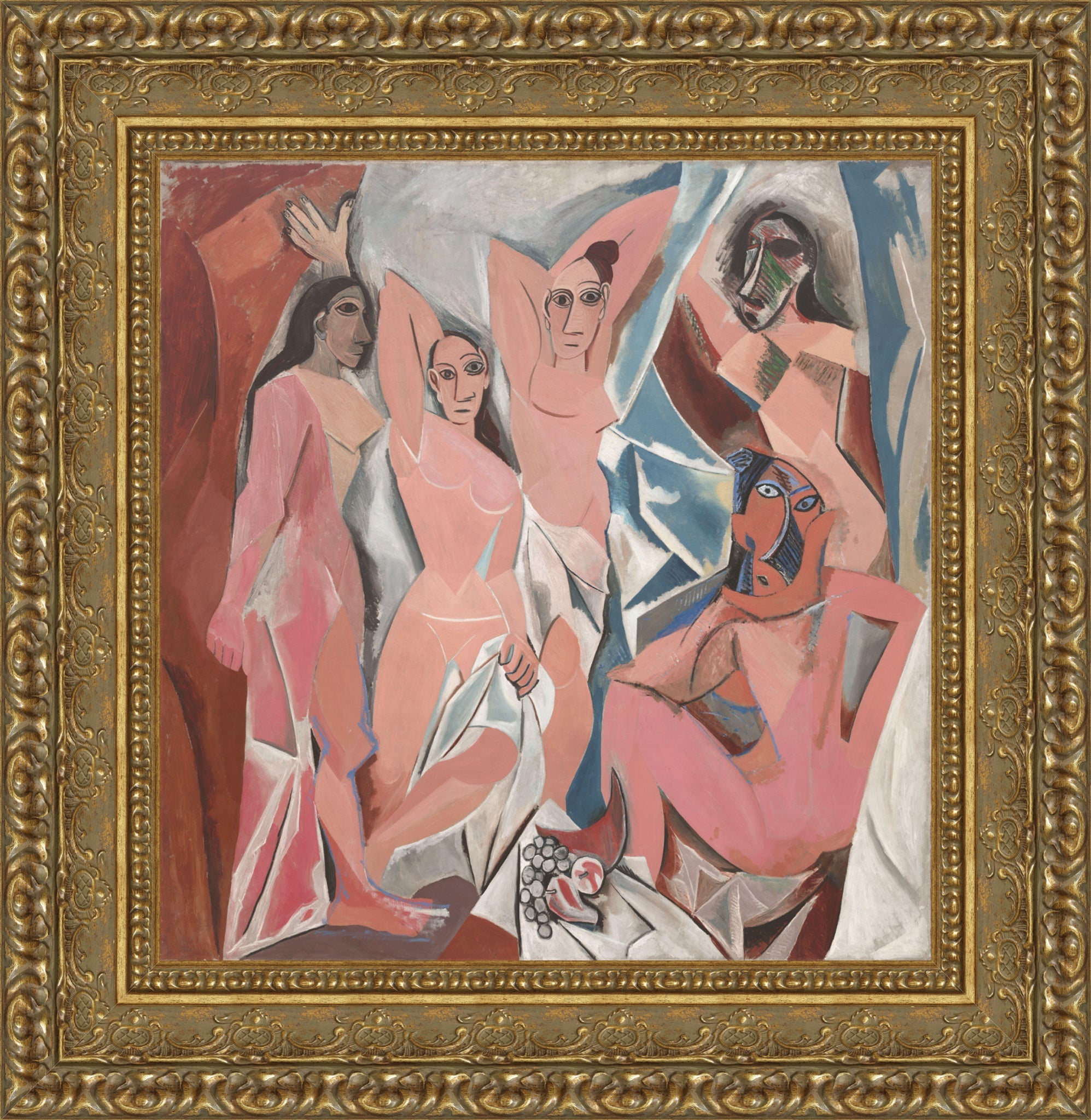 Les Demoiselles d'Avignon – Medium – Gold Frame by Picasso