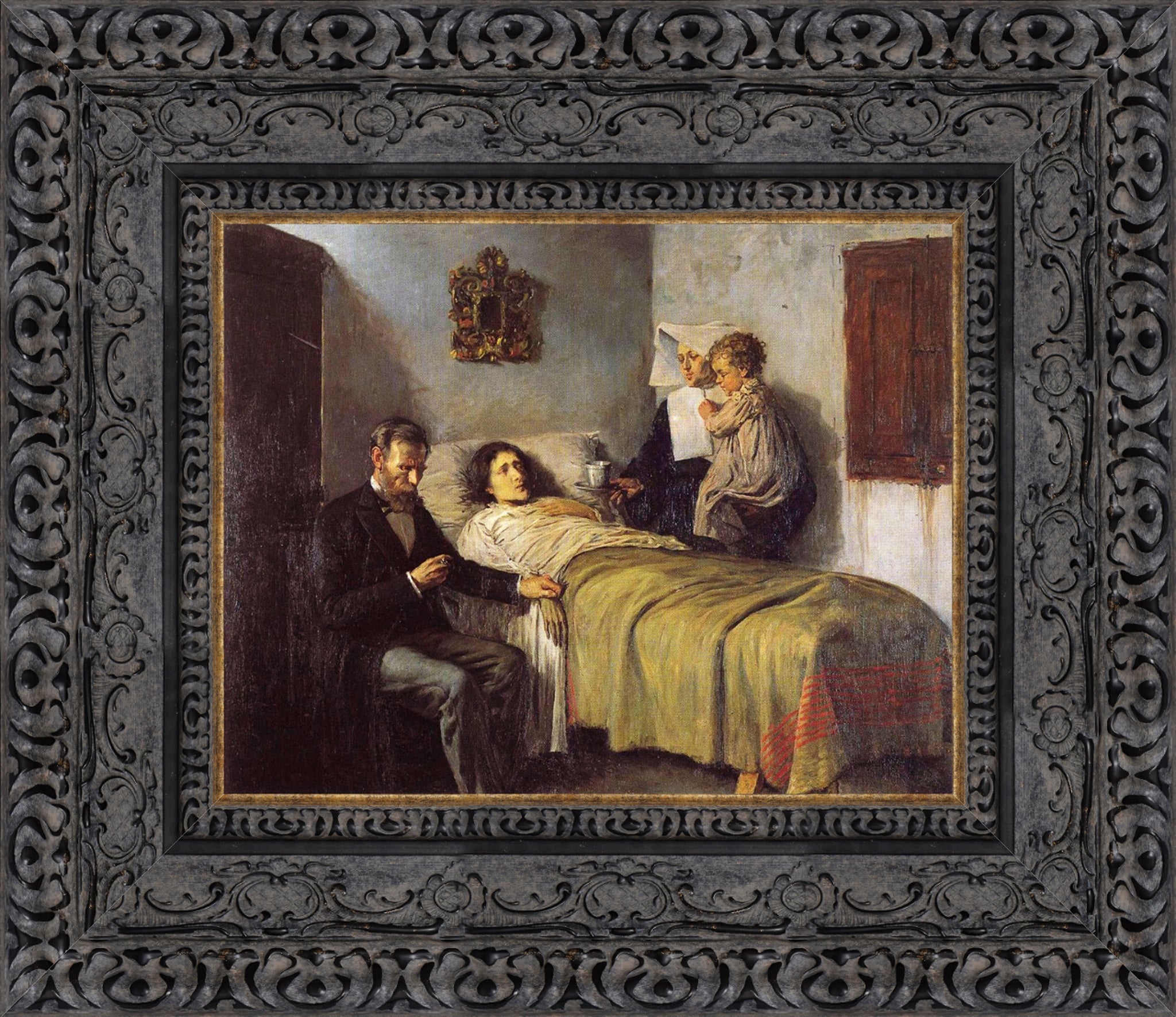 Science and Charity – Small – Dark Bronze Frame by Picasso