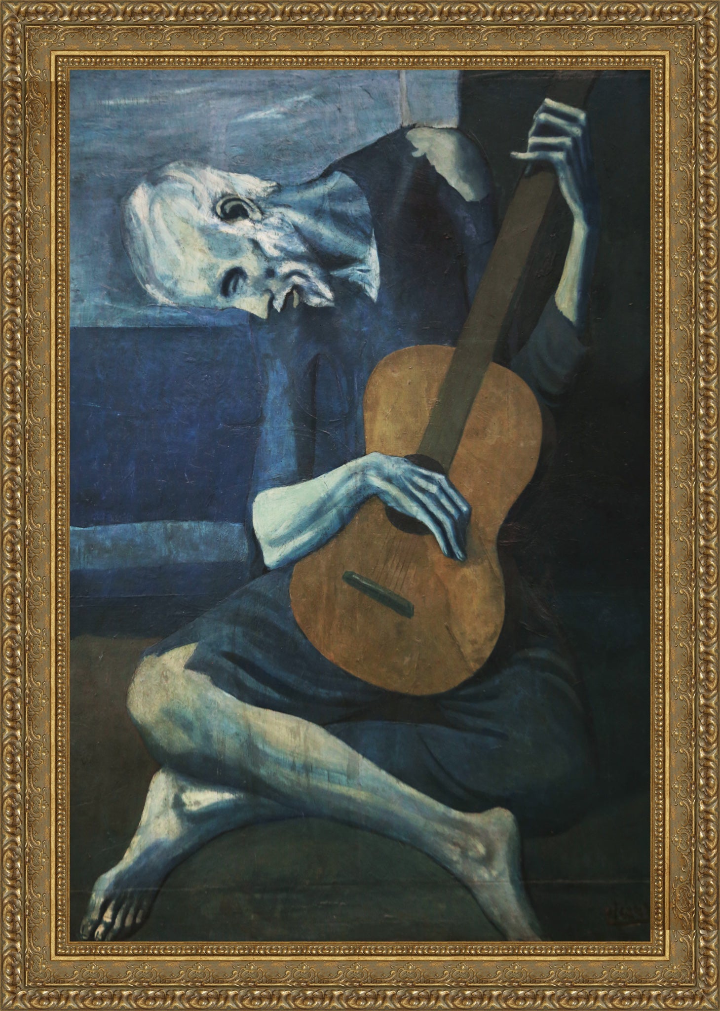 The Old Guitarist – Estate – Gold Frame by Picasso