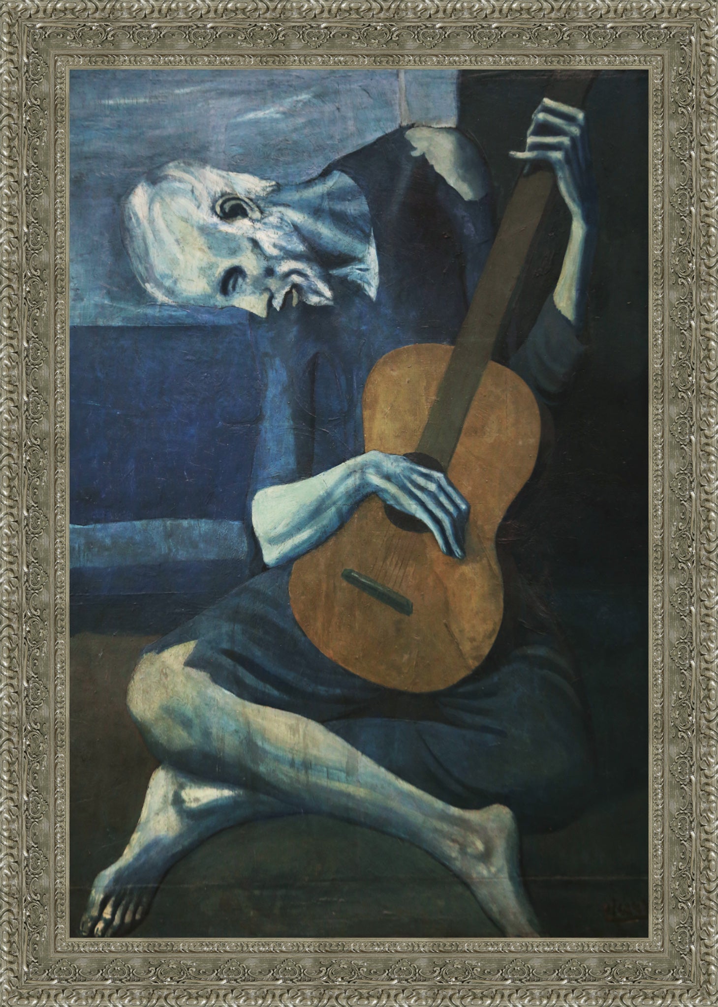 The Old Guitarist – Estate – Silver Frame by Picasso