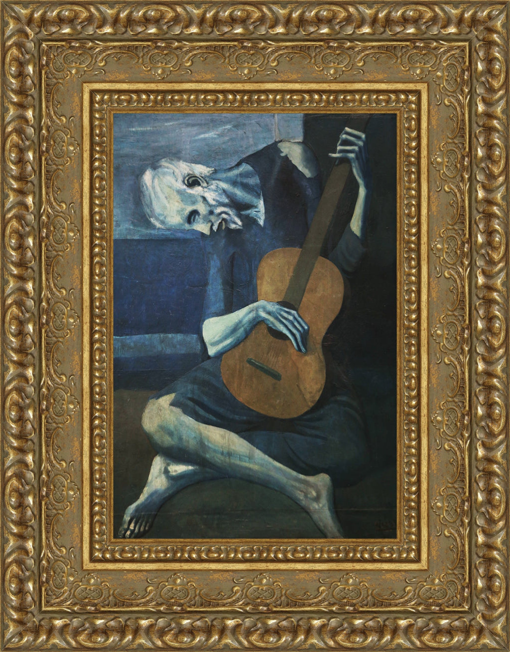The Old Guitarist – Small – Gold Frame by Picasso