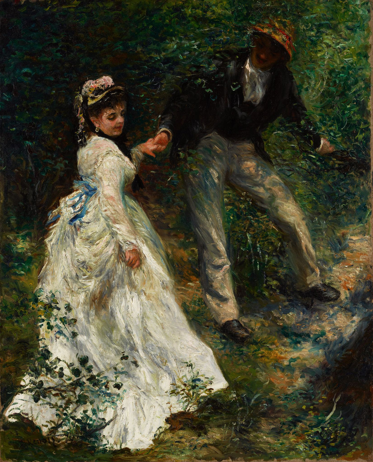 The Promenade – Pierre-Auguste Renoir, c. 1870, framed
