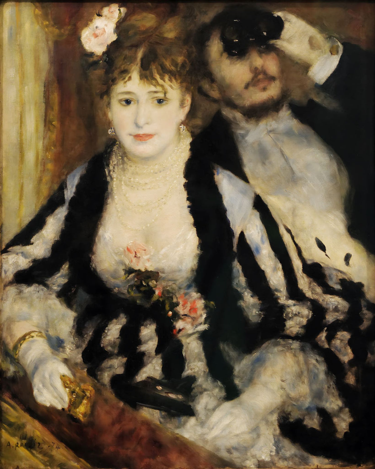 The Theater Box – Pierre-Auguste Renoir, 1874, framed