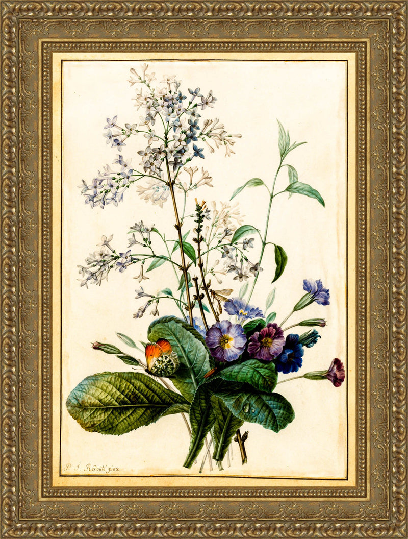 Bouquet of Primroses and Lilac – Pierre-Joseph Redouté, c. 1827