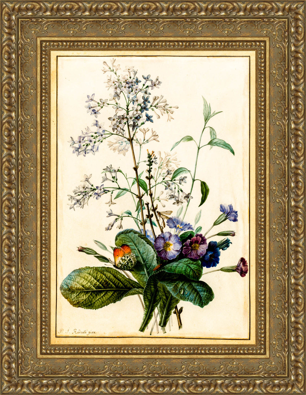 Bouquet of Primroses and Lilac – Pierre-Joseph Redouté, c. 1827