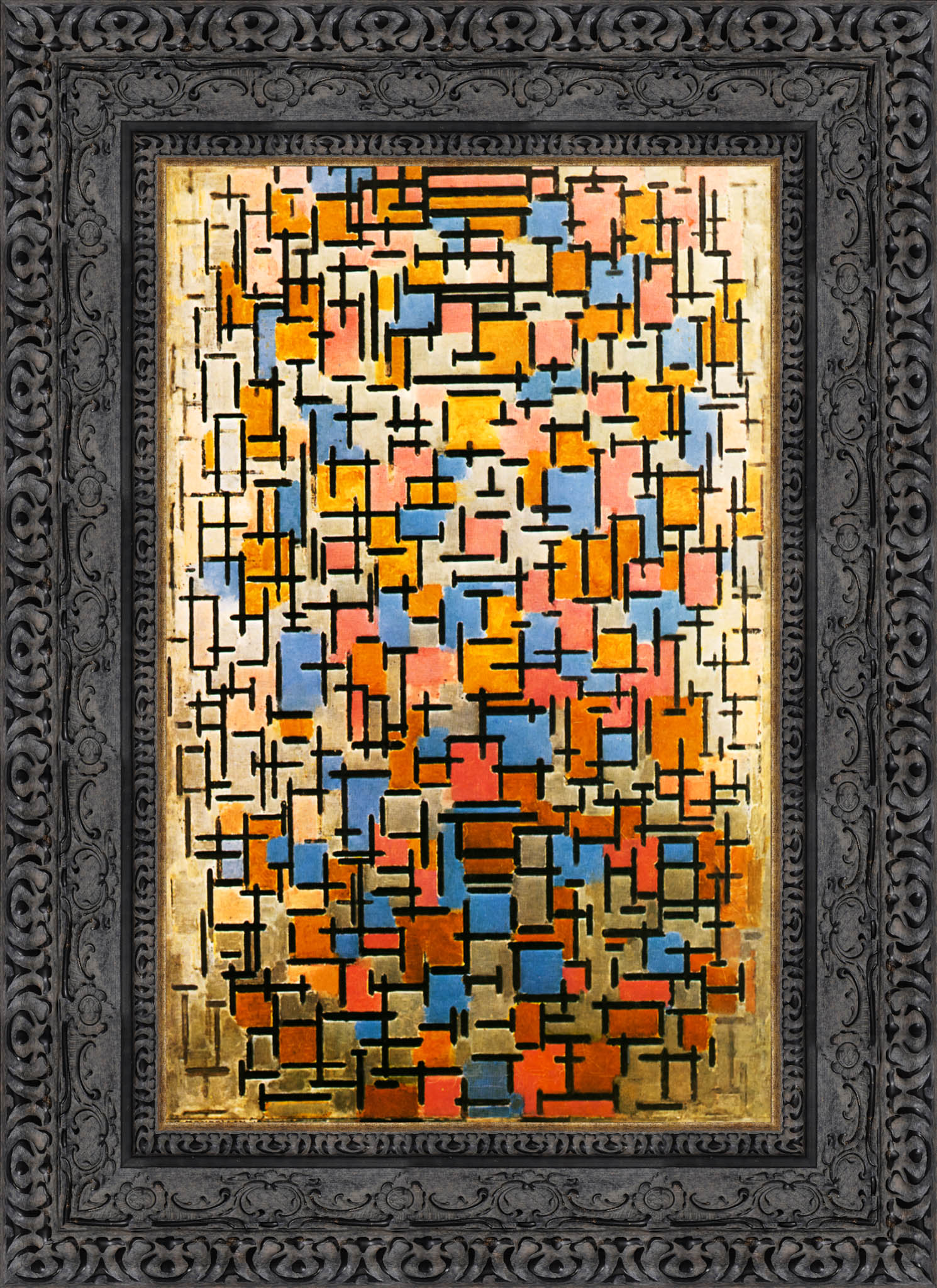 Composition by Piet Mondrian — Framed Giclee Canvas Print | Canvas Classics