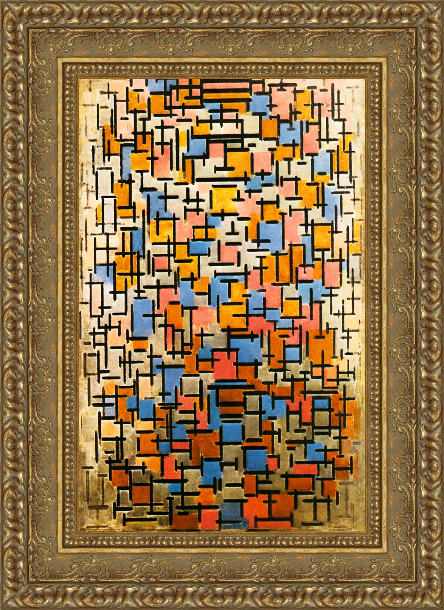 Composition by Piet Mondrian — Framed Giclee Canvas Print | Canvas Classics