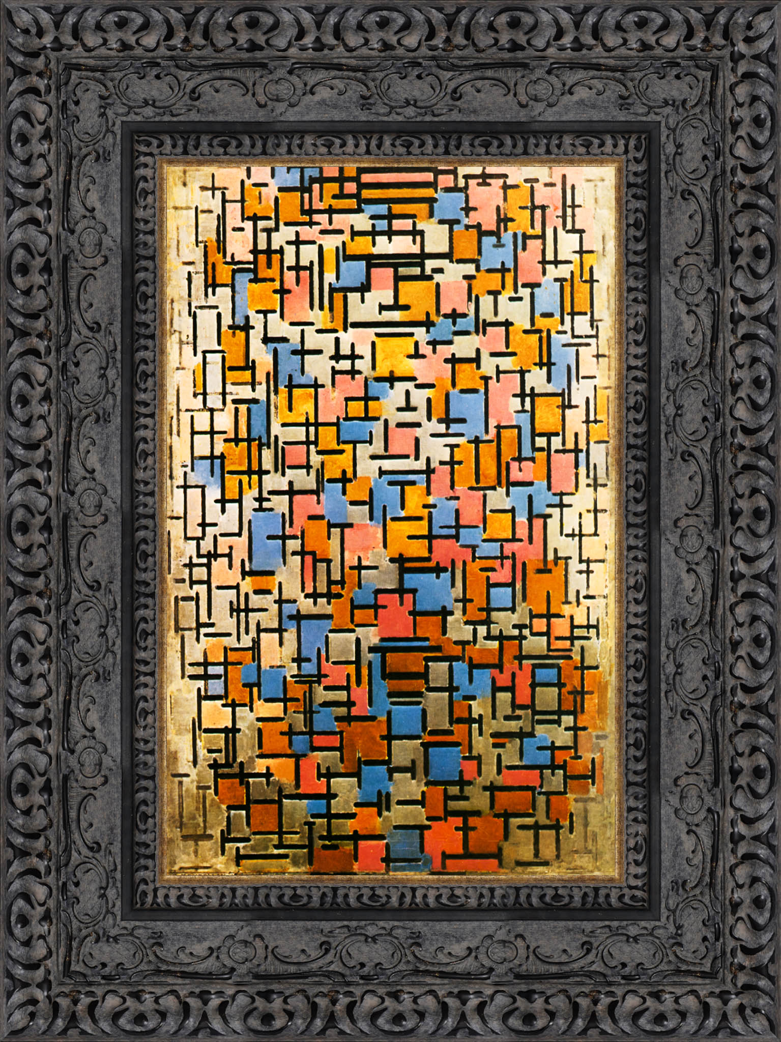Composition by Piet Mondrian — Framed Giclee Canvas Print | Canvas Classics