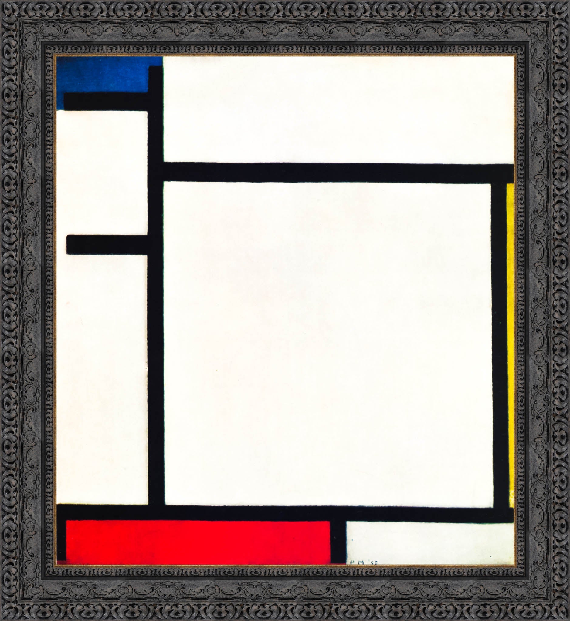 Composition with Blue, Red, Yellow and Black by Piet Mondrian — Framed Giclee Canvas Print | Canvas Classics