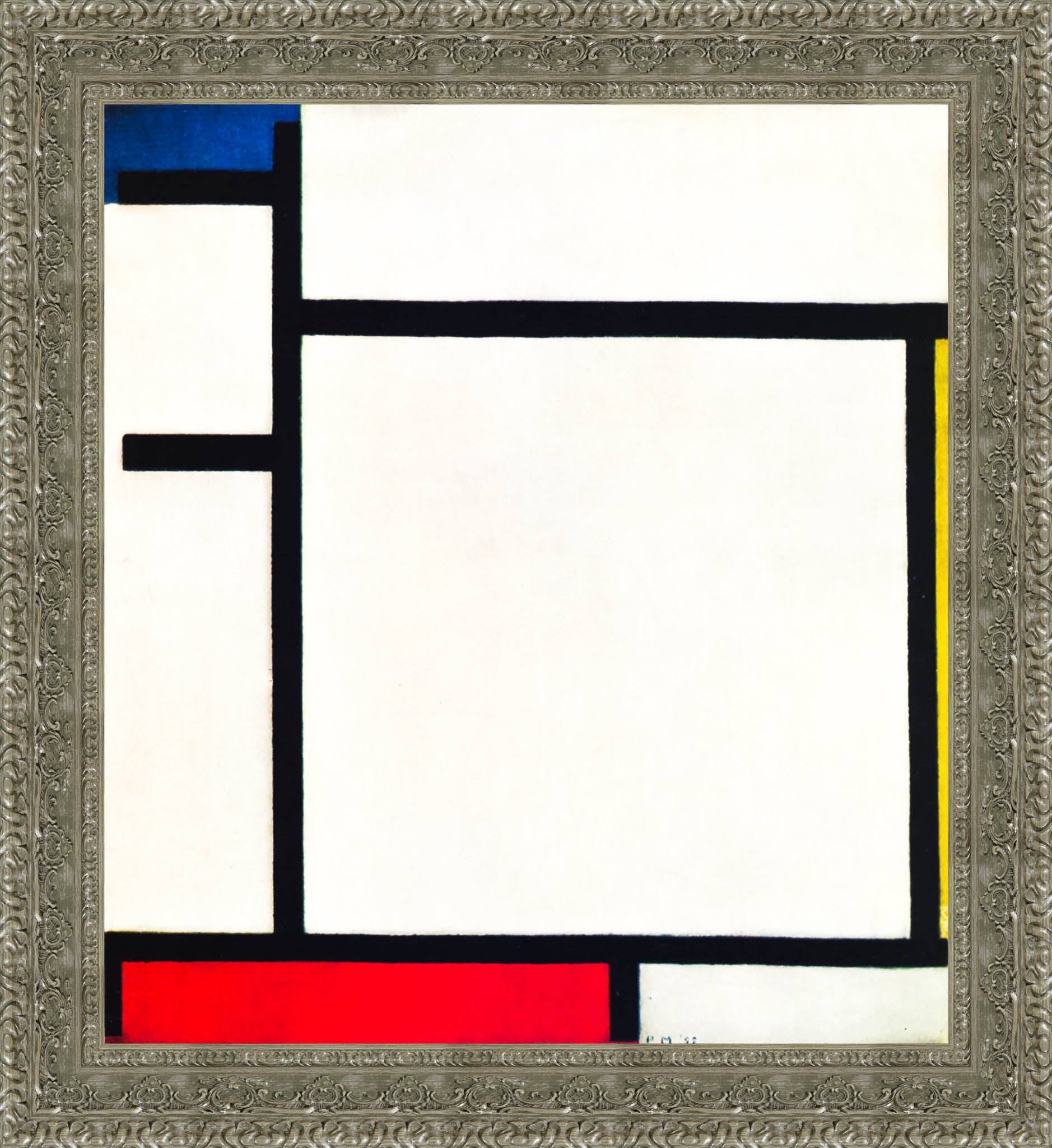 Composition with Blue, Red, Yellow and Black by Piet Mondrian — Framed Giclee Canvas Print | Canvas Classics