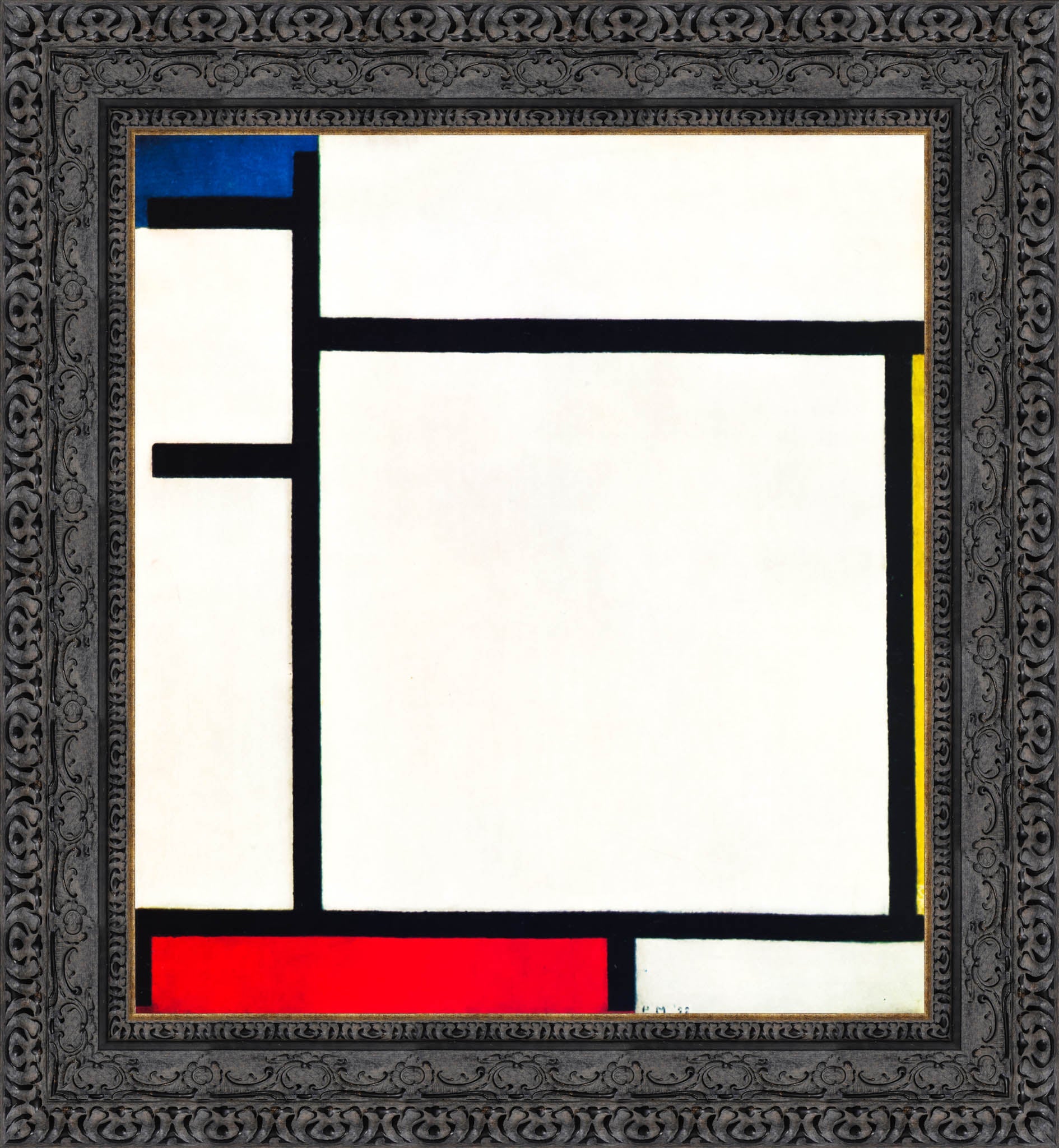 Composition with Blue, Red, Yellow and Black by Piet Mondrian — Framed Giclee Canvas Print | Canvas Classics