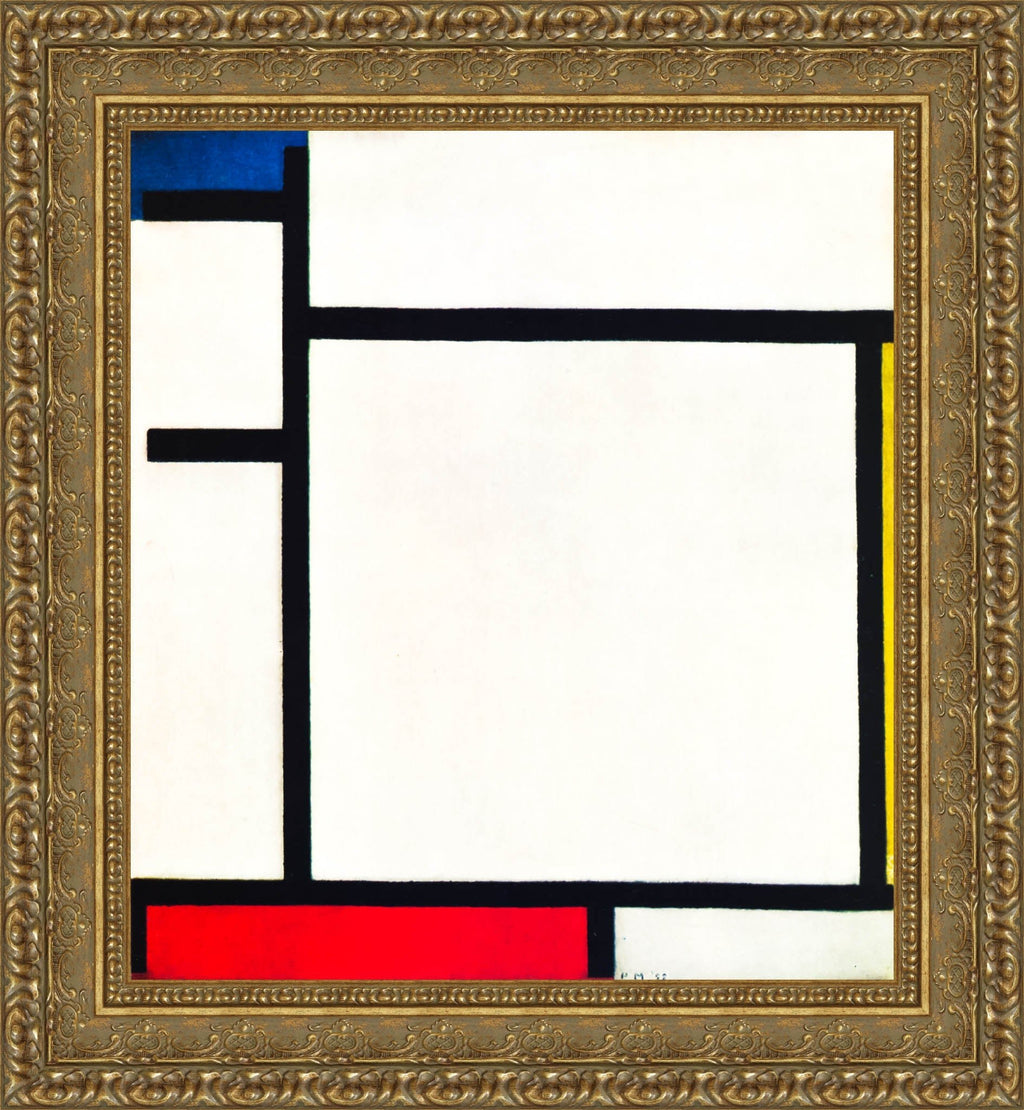 Composition with Blue, Red, Yellow and Black by Piet Mondrian — Framed Giclee Canvas Print | Canvas Classics