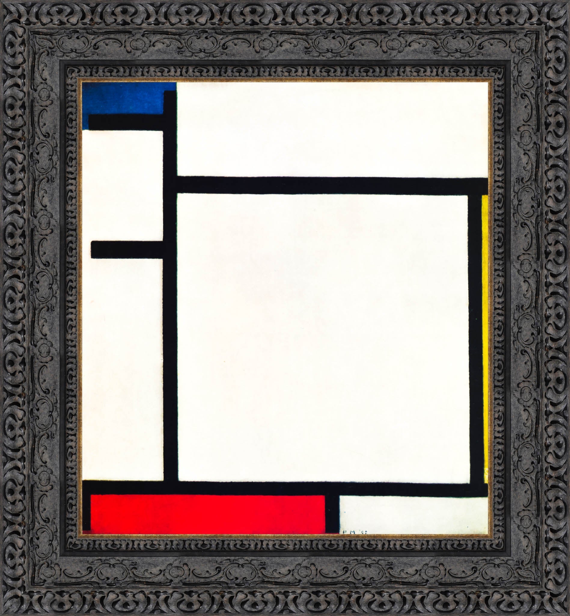Composition with Blue, Red, Yellow and Black by Piet Mondrian — Framed Giclee Canvas Print | Canvas Classics