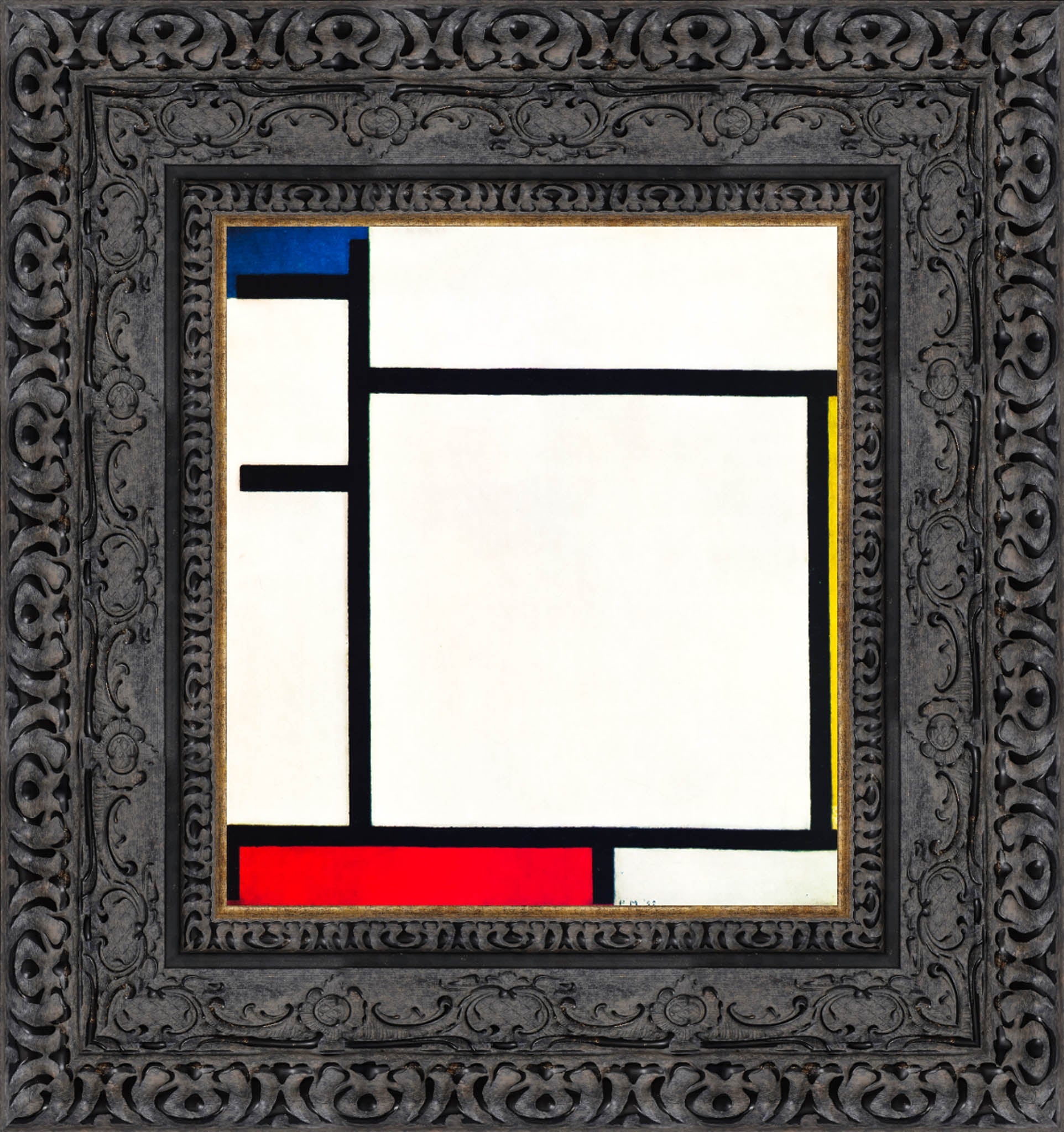 Composition with Blue, Red, Yellow and Black by Piet Mondrian — Framed Giclee Canvas Print | Canvas Classics