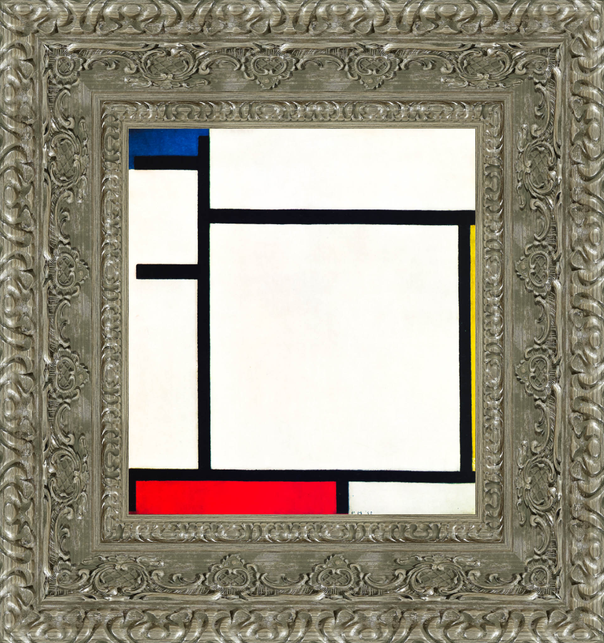 Composition with Blue, Red, Yellow and Black by Piet Mondrian — Framed Giclee Canvas Print | Canvas Classics