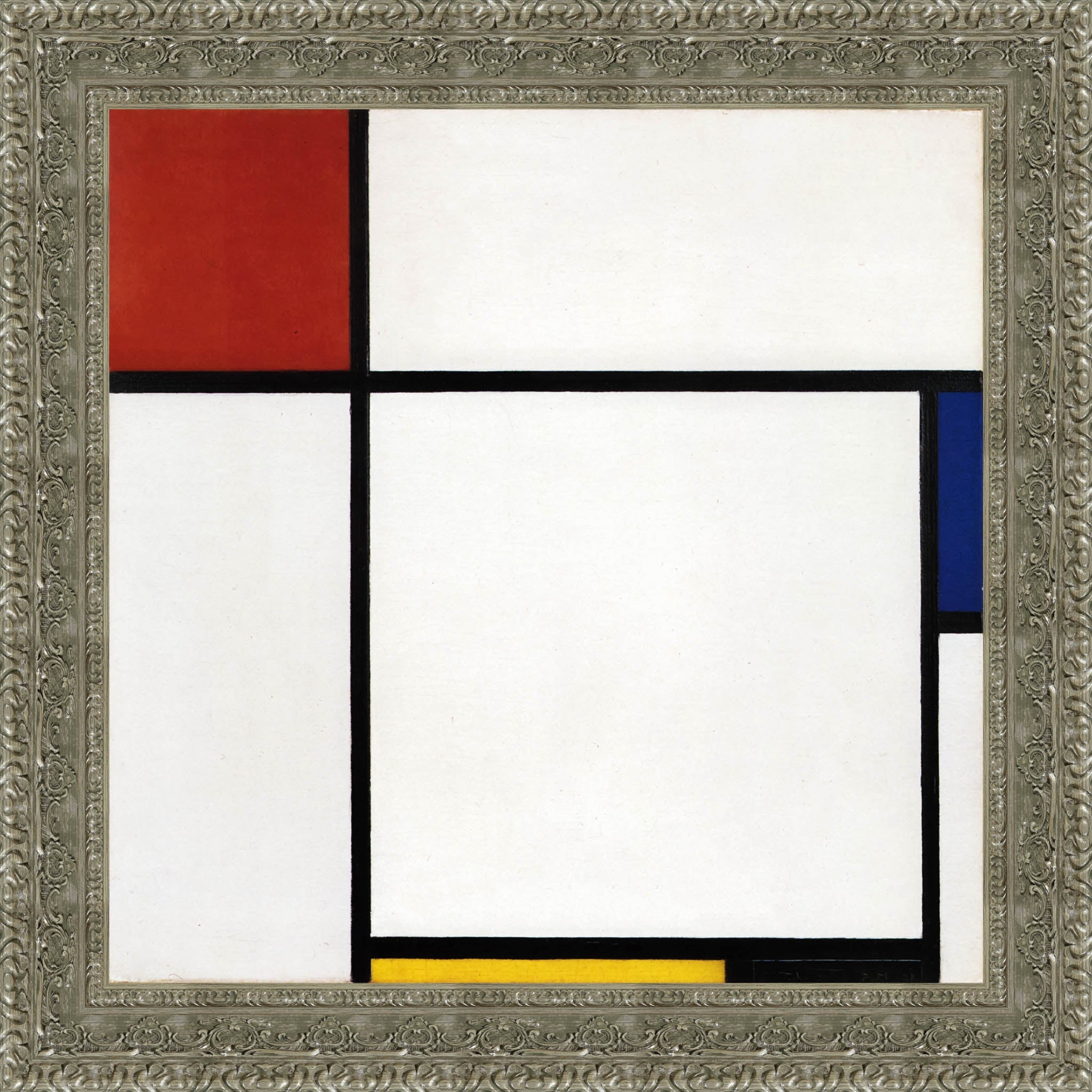Composition with Red, Blue and Yellow by Piet Mondrian — Framed Giclee Canvas Print | Canvas Classics