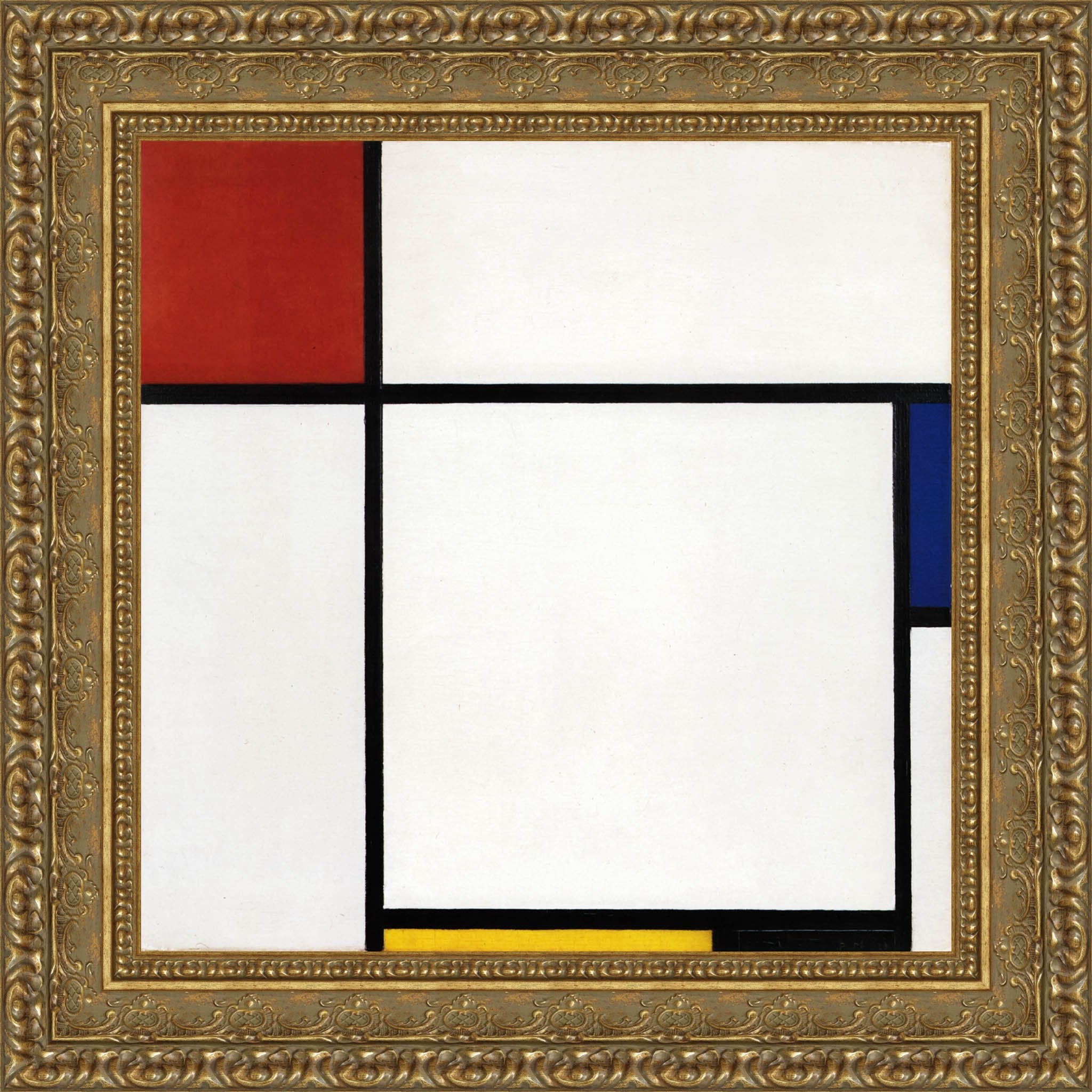 Composition with Red, Blue and Yellow by Piet Mondrian — Framed Giclee Canvas Print | Canvas Classics