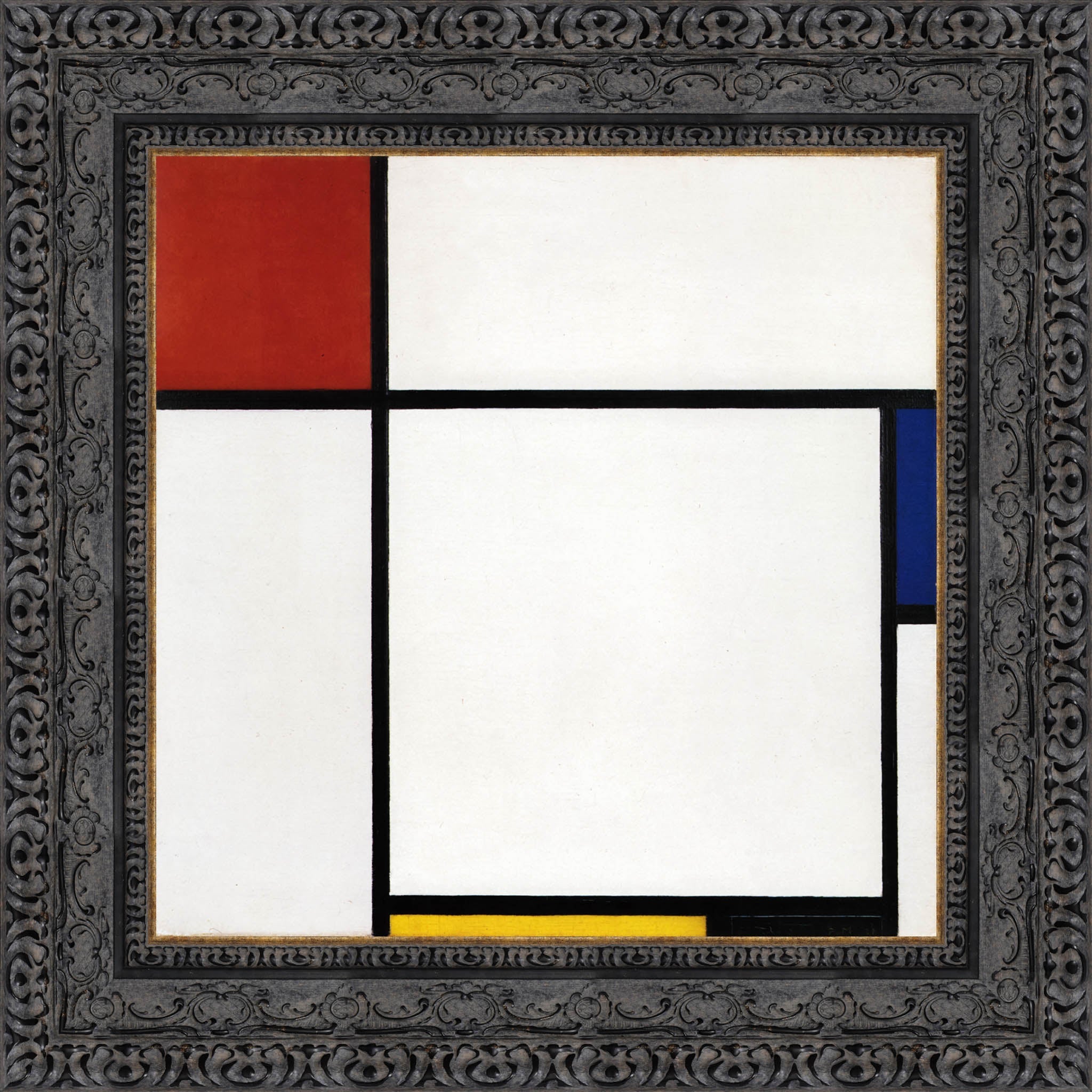Composition with Red, Blue and Yellow by Piet Mondrian — Framed Giclee Canvas Print | Canvas Classics