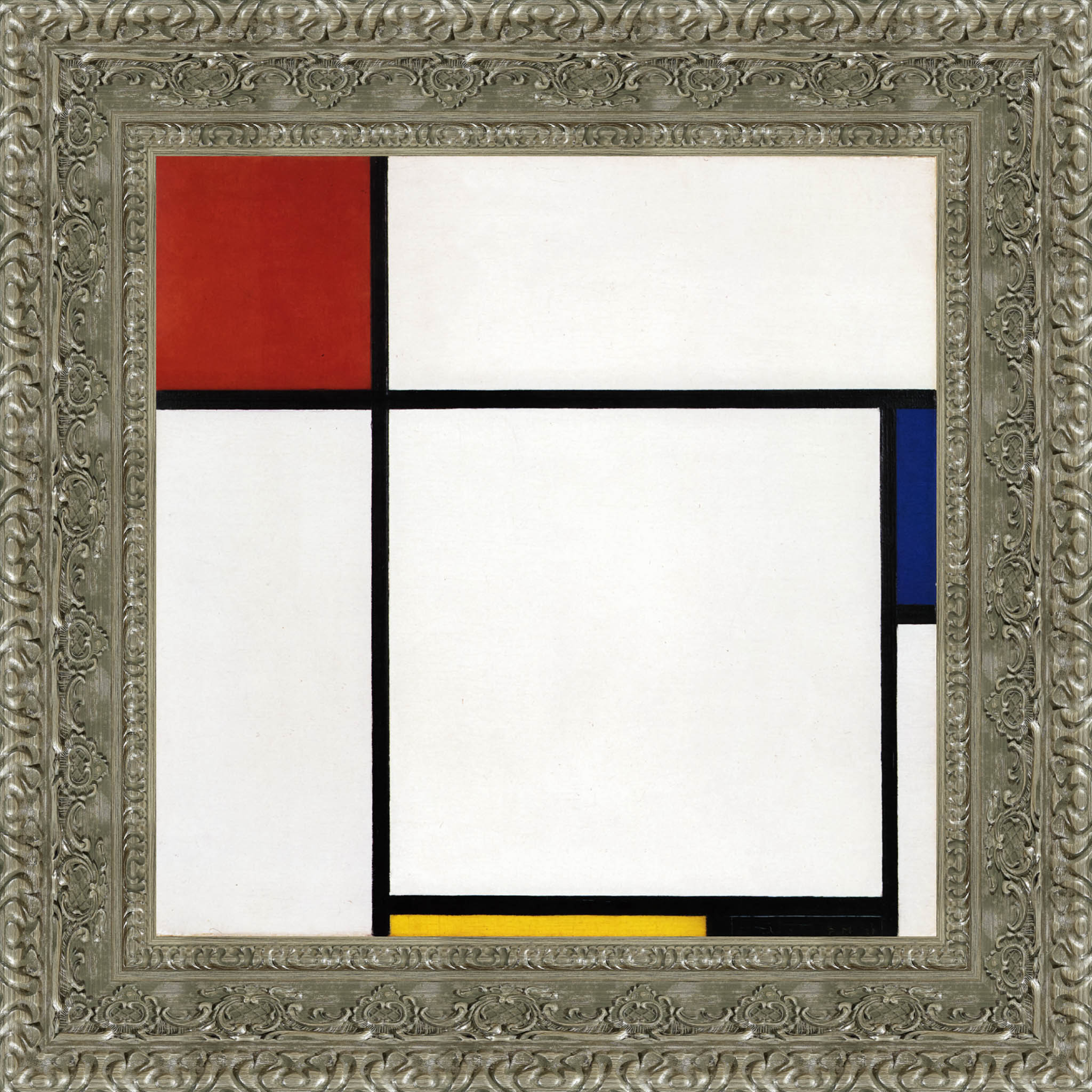Composition with Red, Blue and Yellow by Piet Mondrian — Framed Giclee Canvas Print | Canvas Classics