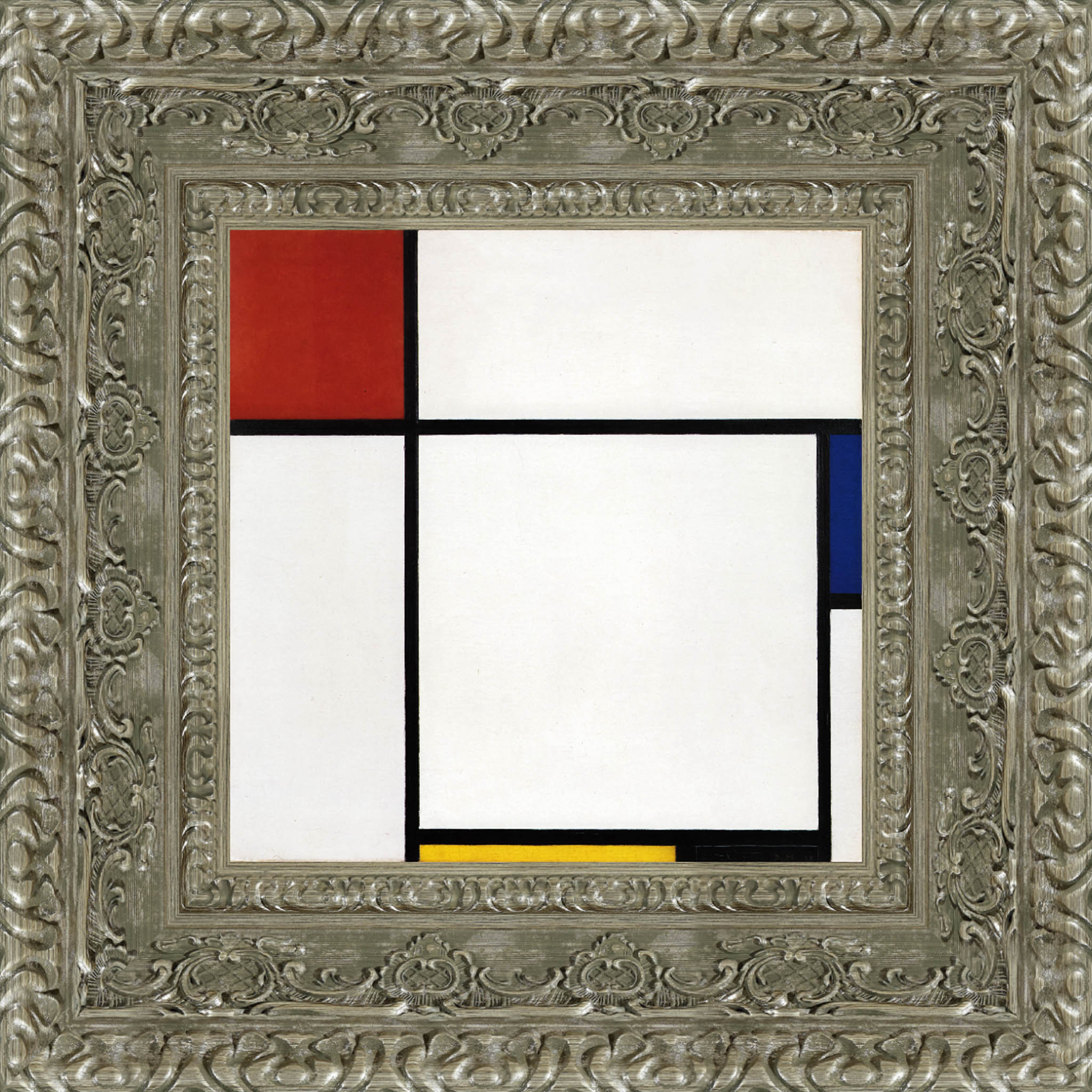 Composition with Red, Blue and Yellow by Piet Mondrian — Framed Giclee Canvas Print | Canvas Classics