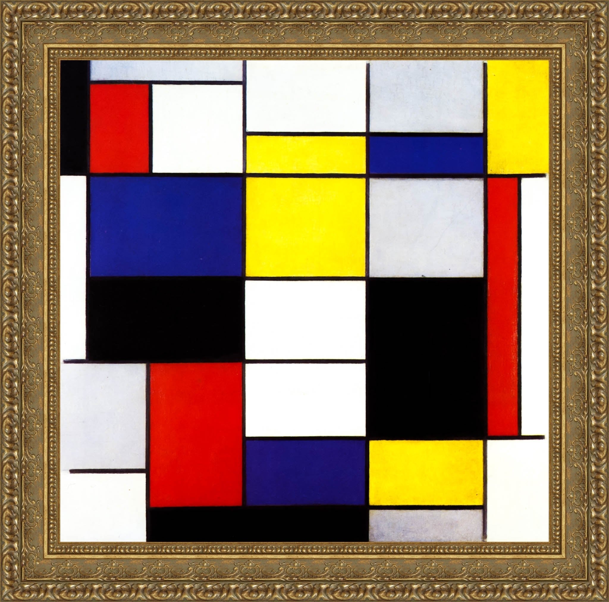 Composition A by Piet Mondrian — Framed Giclee Canvas Print | Canvas Classics