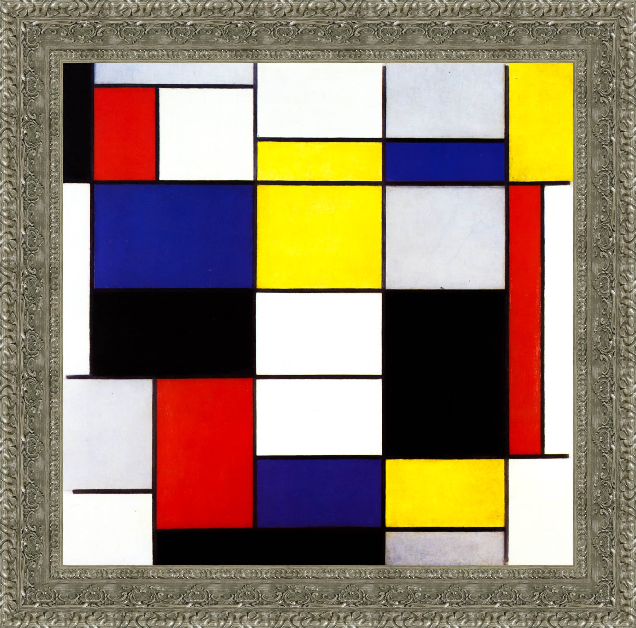 Composition A by Piet Mondrian — Framed Giclee Canvas Print | Canvas Classics