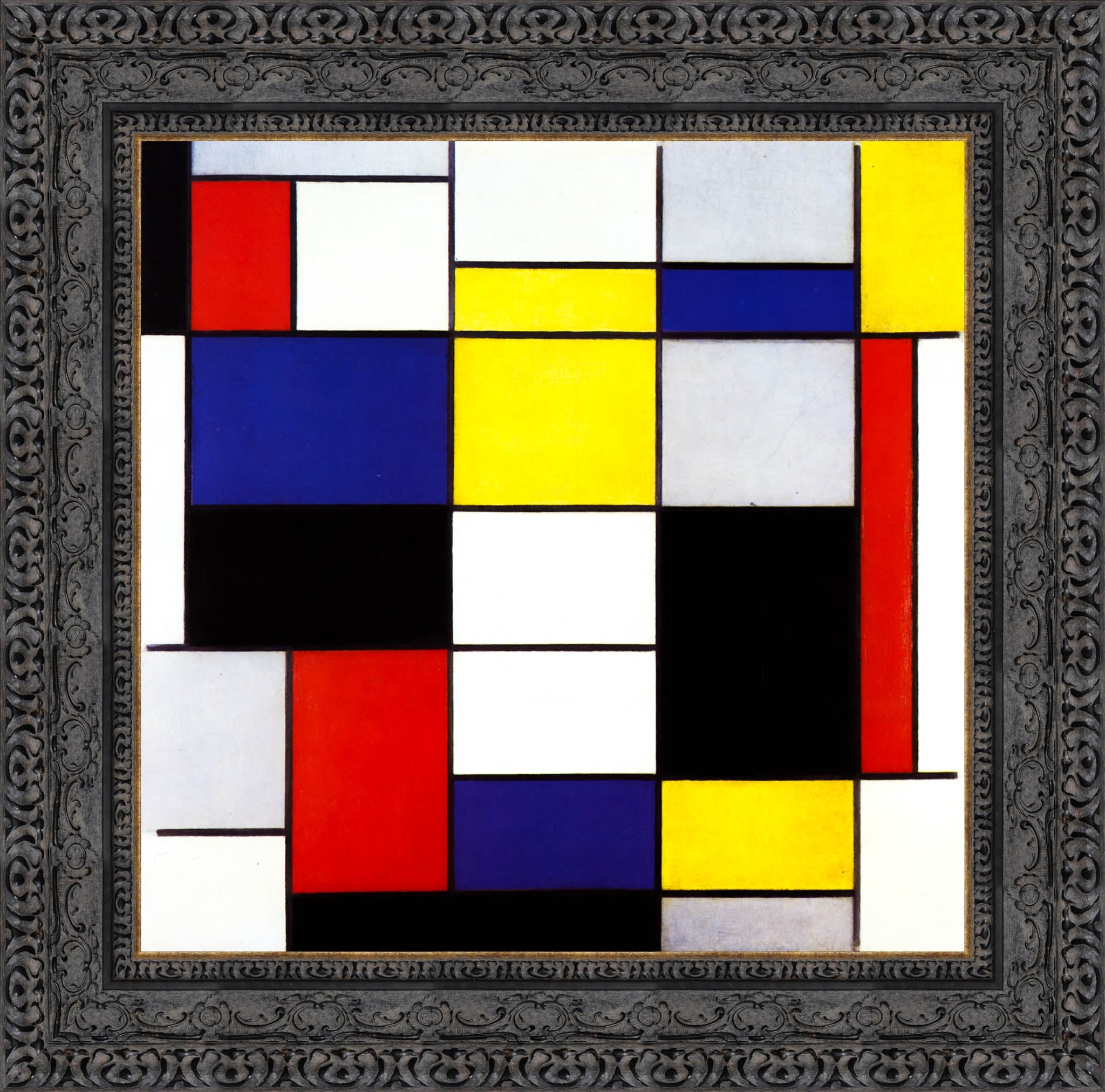 Composition A by Piet Mondrian — Framed Giclee Canvas Print | Canvas Classics