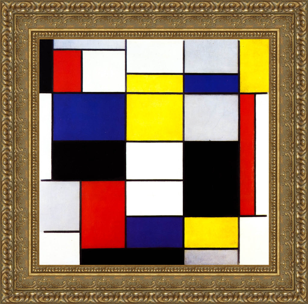 Composition A by Piet Mondrian — Framed Giclee Canvas Print | Canvas Classics