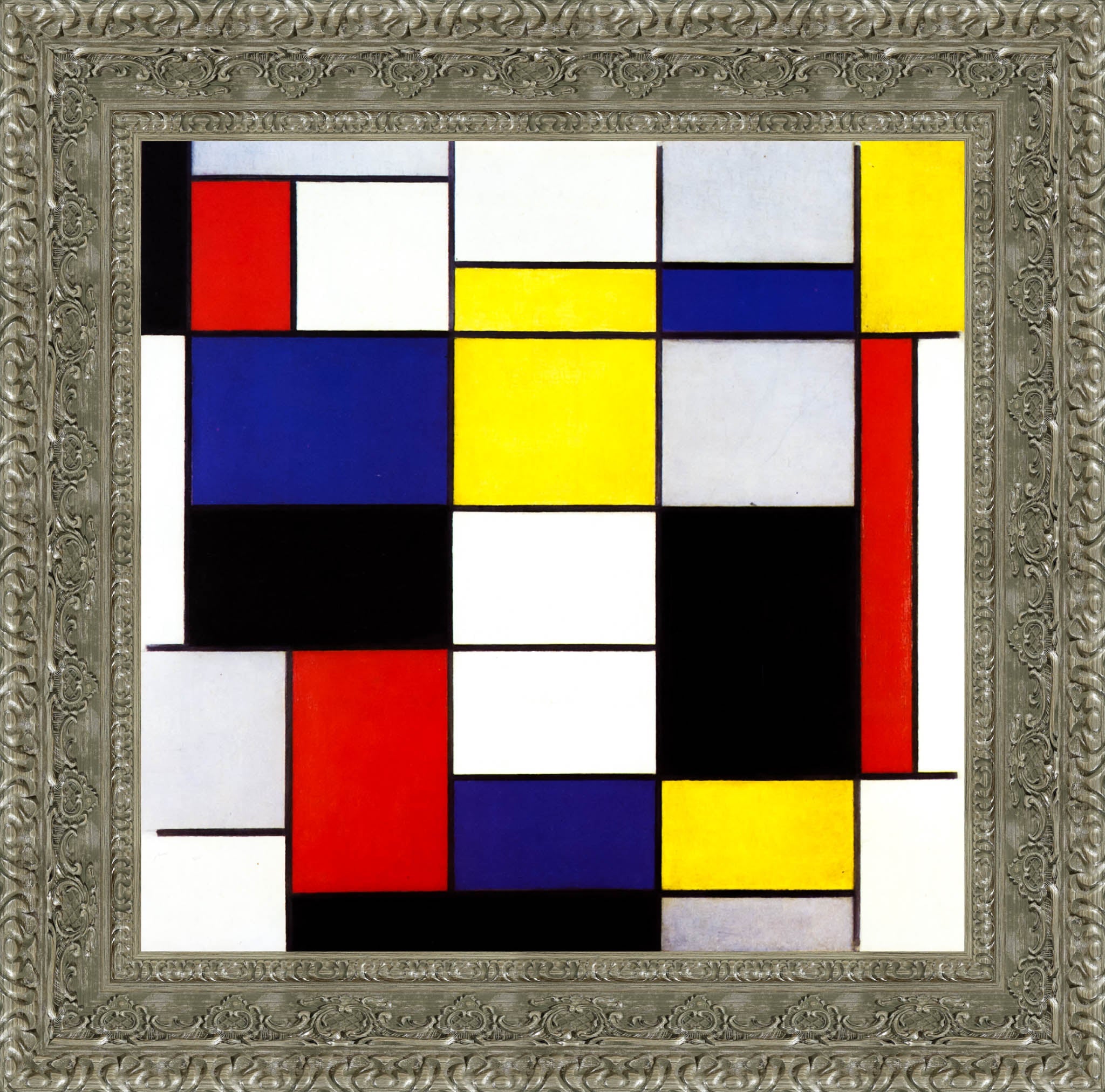 Composition A by Piet Mondrian — Framed Giclee Canvas Print | Canvas Classics