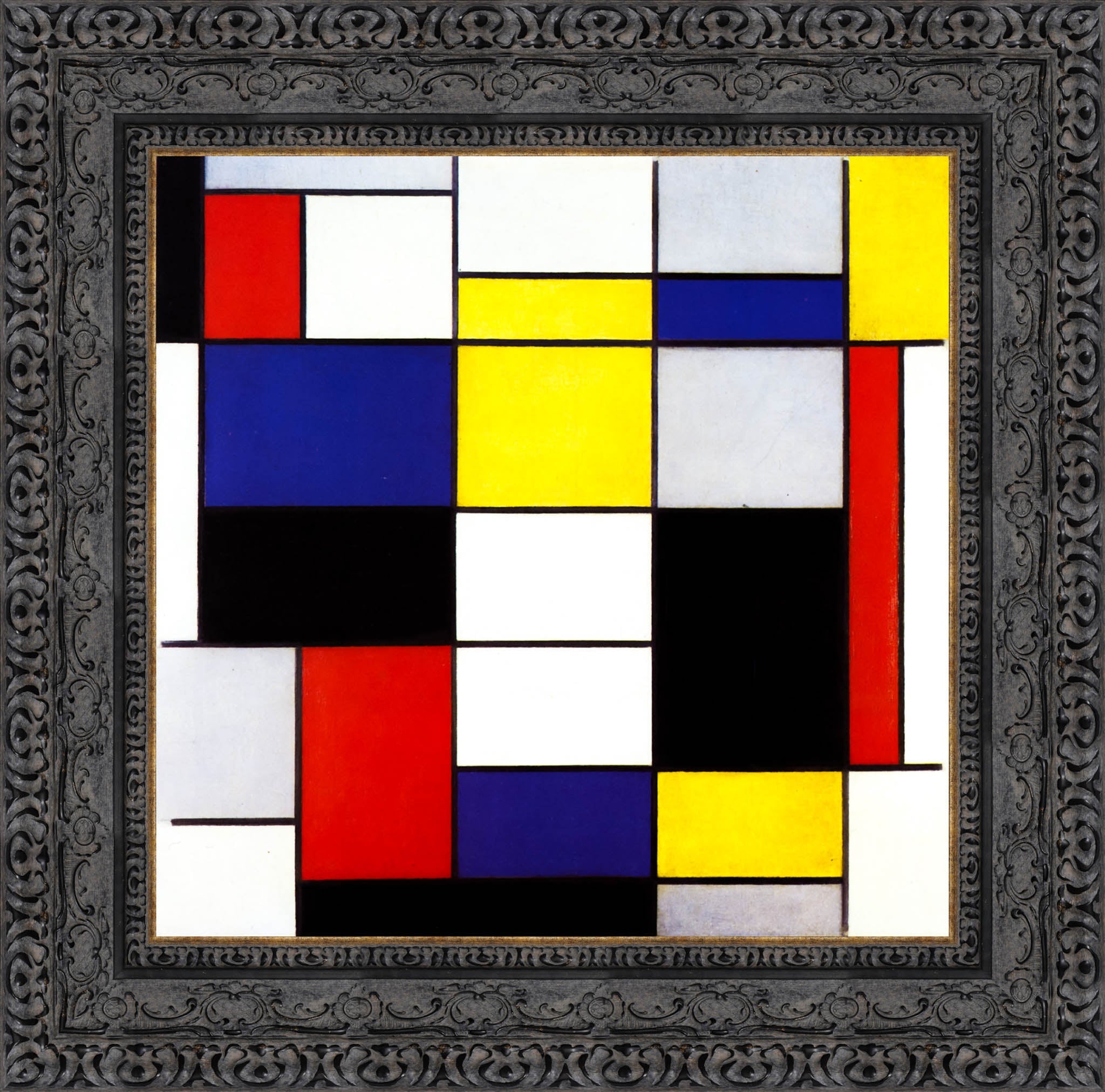 Composition A by Piet Mondrian — Framed Giclee Canvas Print | Canvas Classics