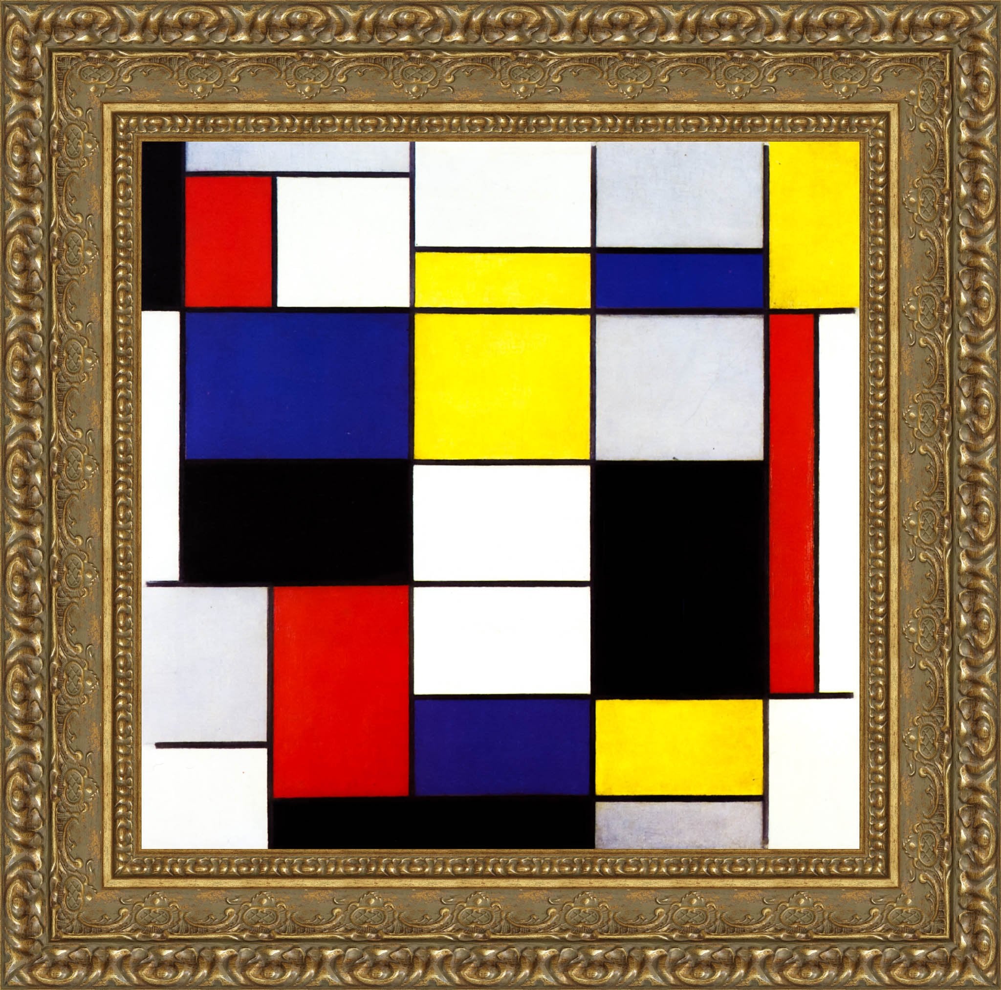 Composition A by Piet Mondrian — Framed Giclee Canvas Print | Canvas Classics