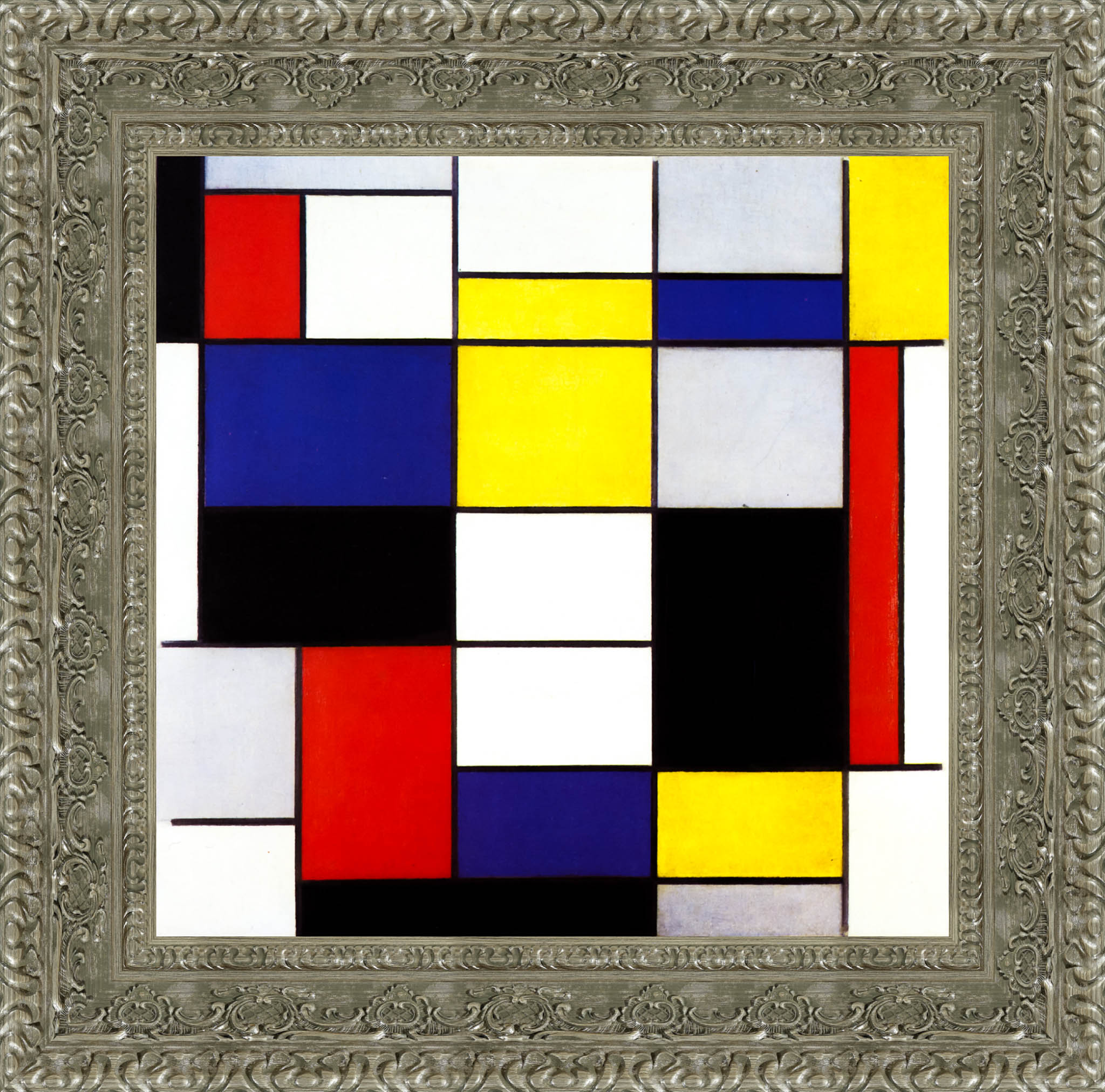 Composition A by Piet Mondrian — Framed Giclee Canvas Print | Canvas Classics