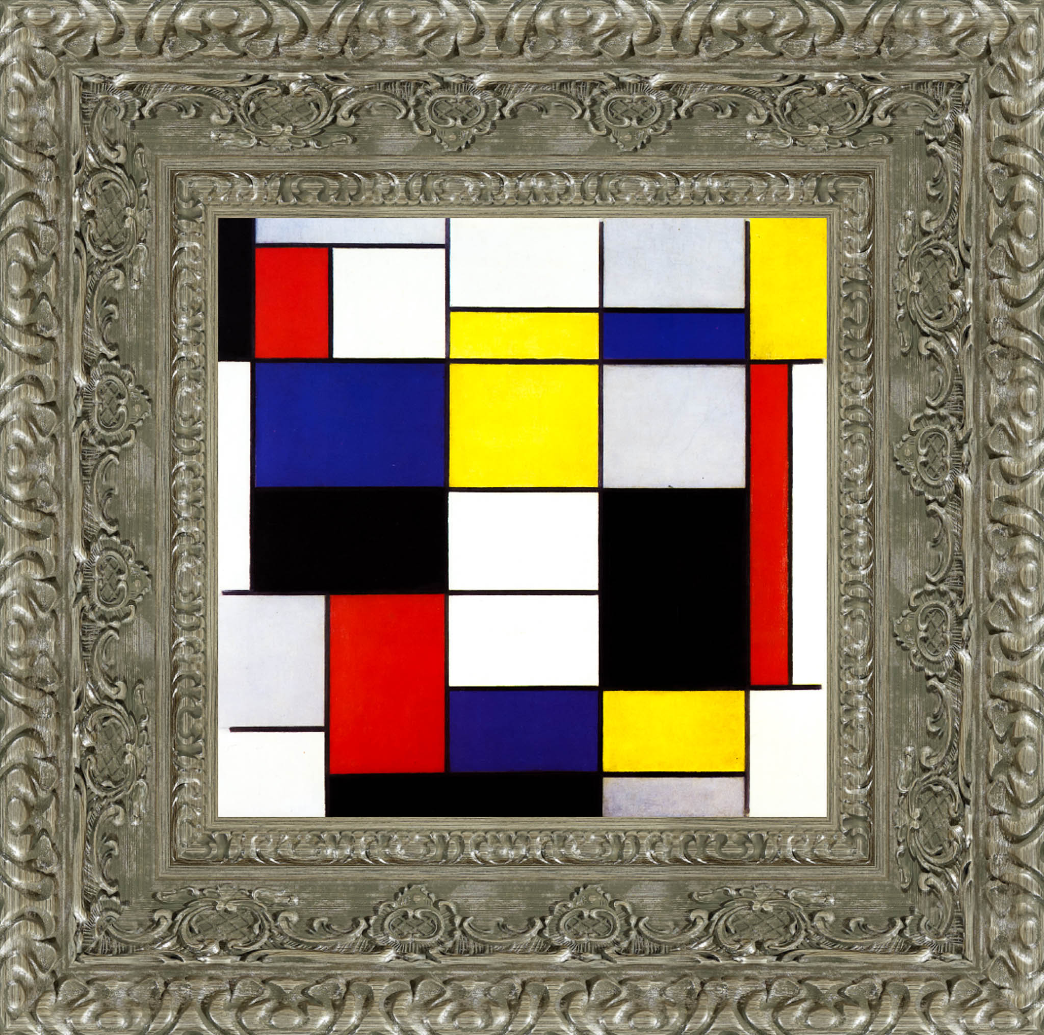 Composition A by Piet Mondrian — Framed Giclee Canvas Print | Canvas Classics