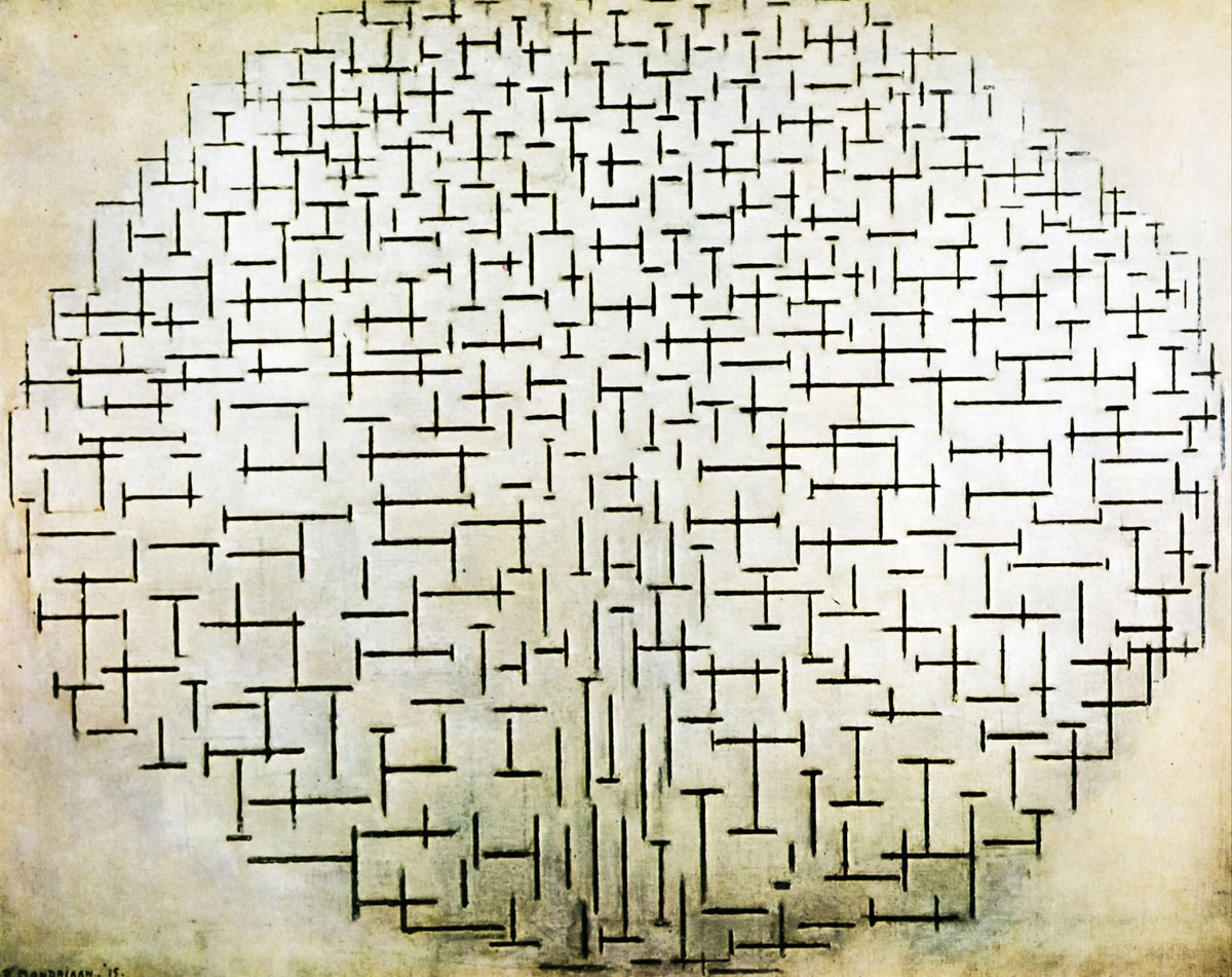Composition No 10 Pier And Ocean - Piet Mondrian, 1915, framed