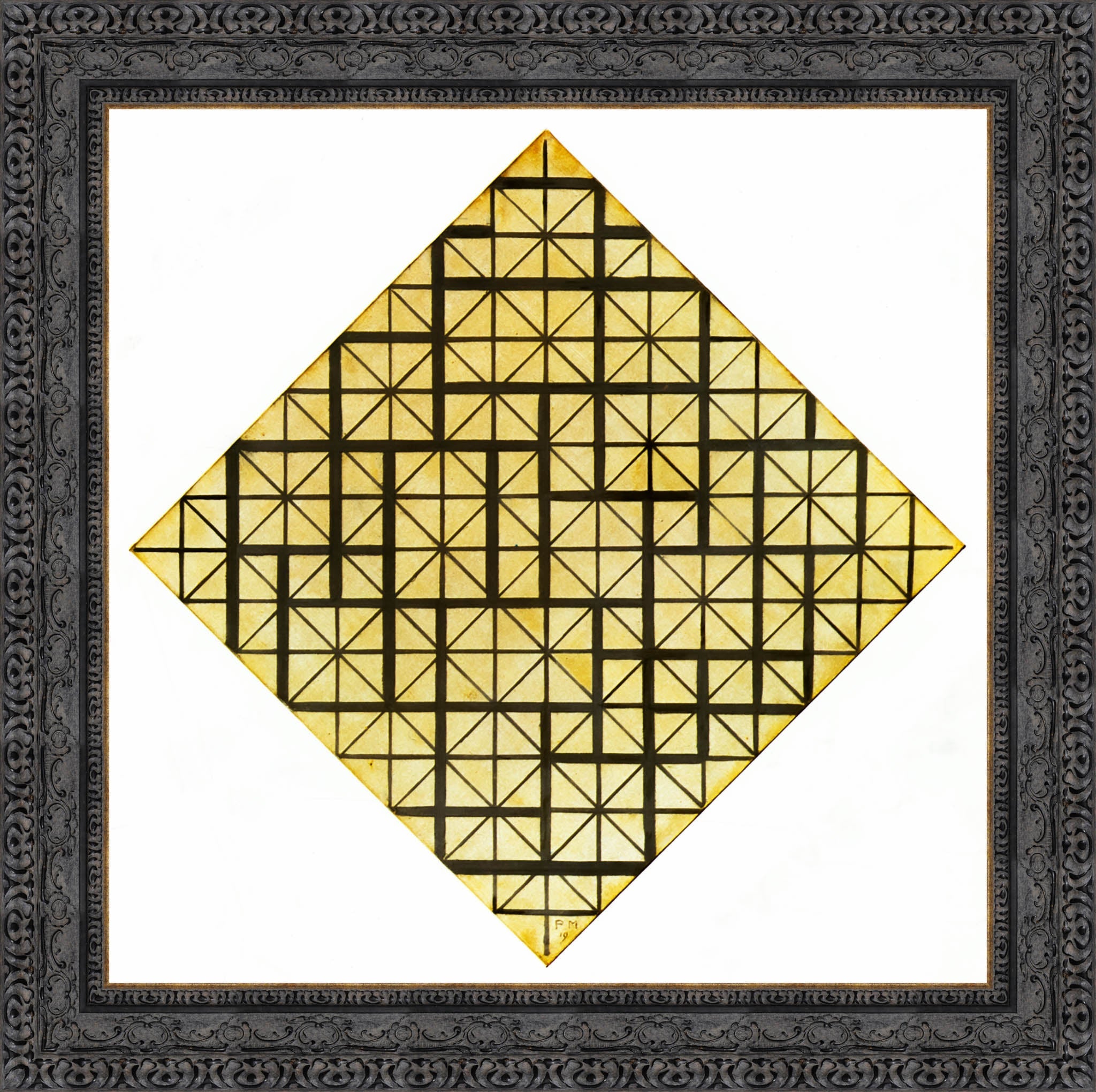Composition With Grid 4 Lozenge - Piet Mondrian, 1919