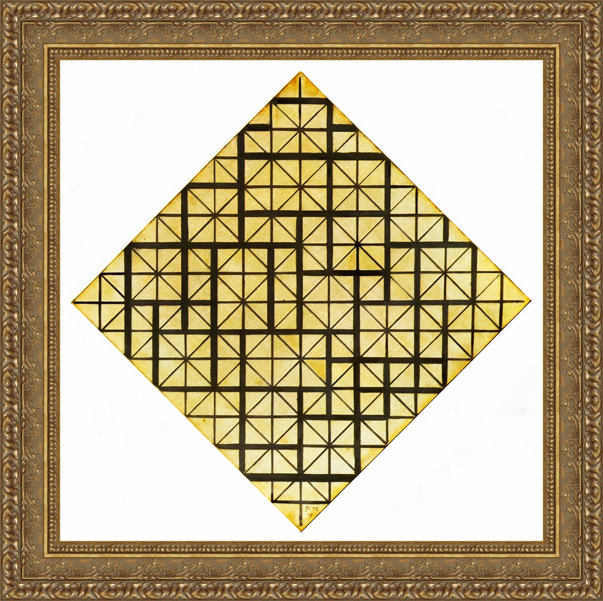 Composition With Grid 4 Lozenge - Piet Mondrian, 1919
