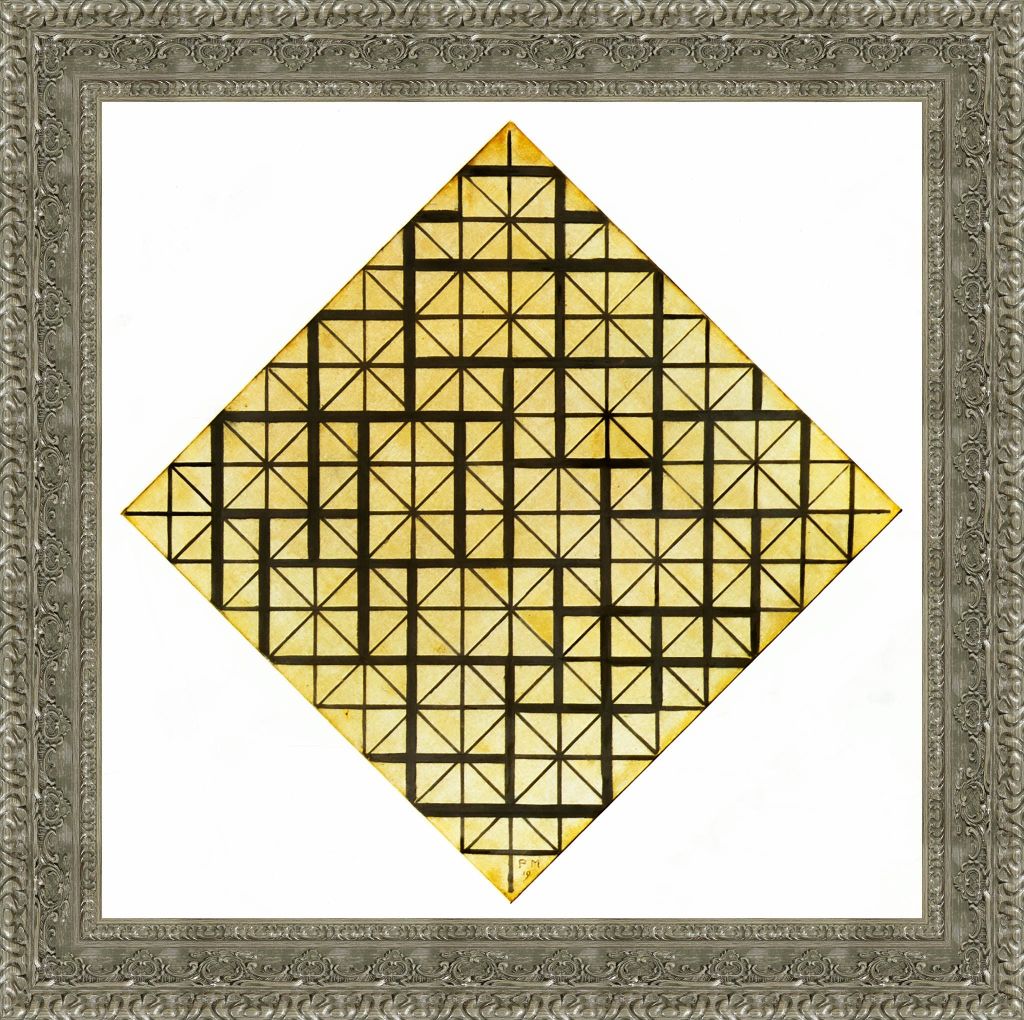 Composition With Grid 4 Lozenge - Piet Mondrian, 1919