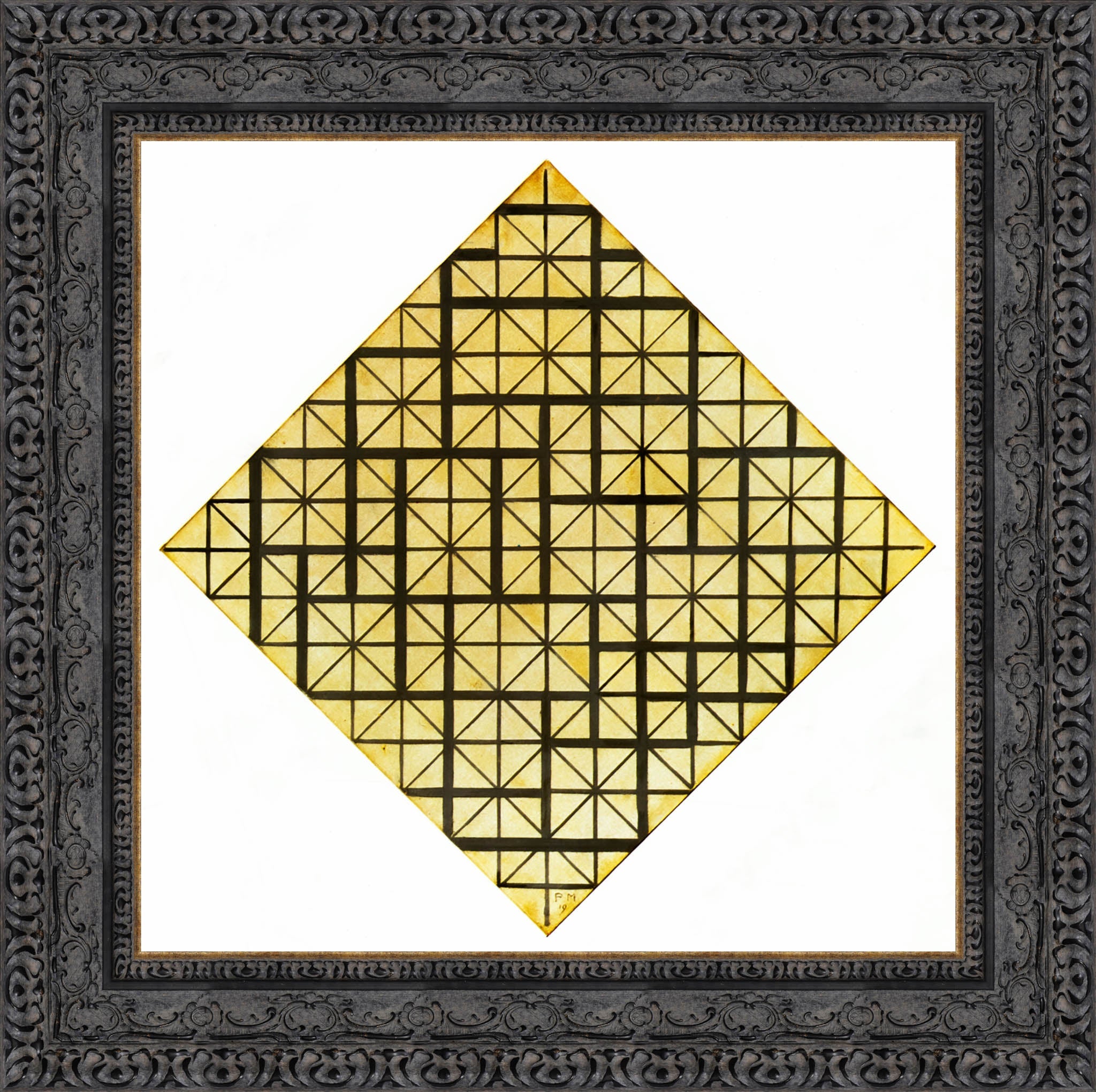 Composition With Grid 4 Lozenge - Piet Mondrian, 1919