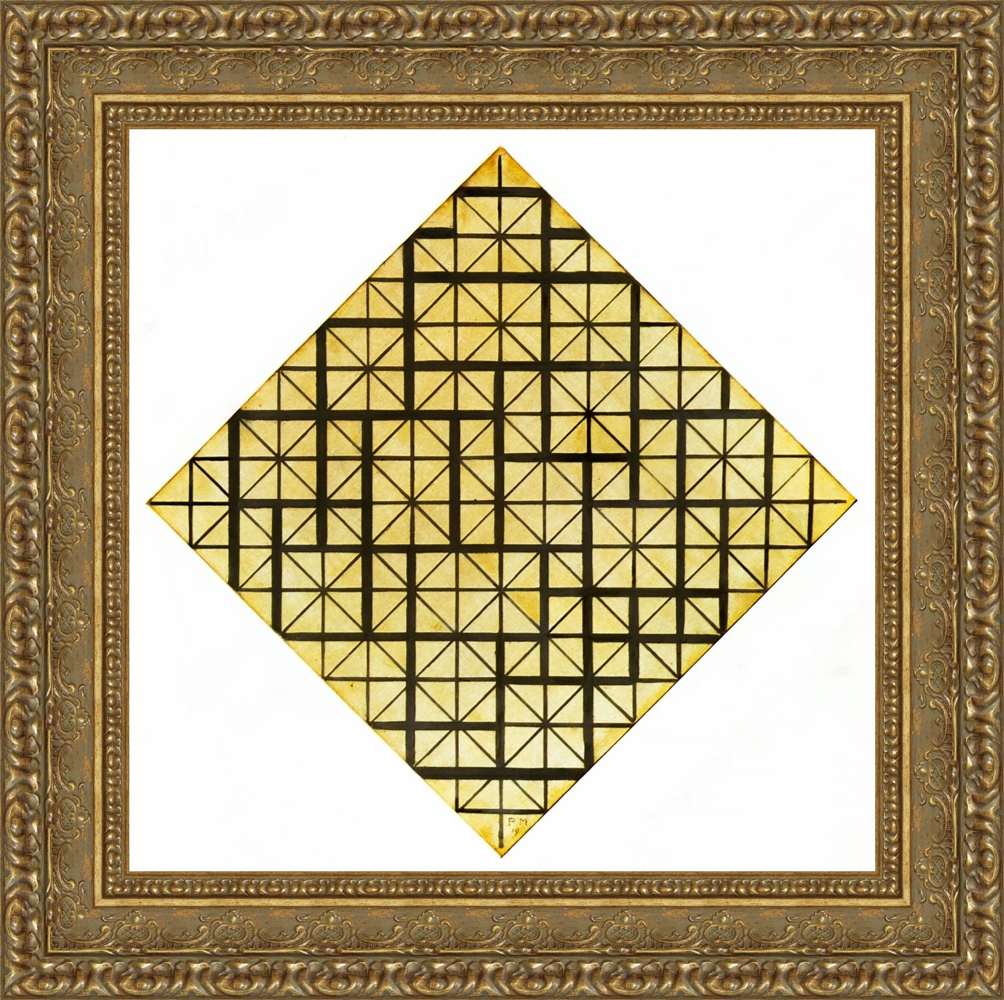 Composition With Grid 4 Lozenge - Piet Mondrian, 1919