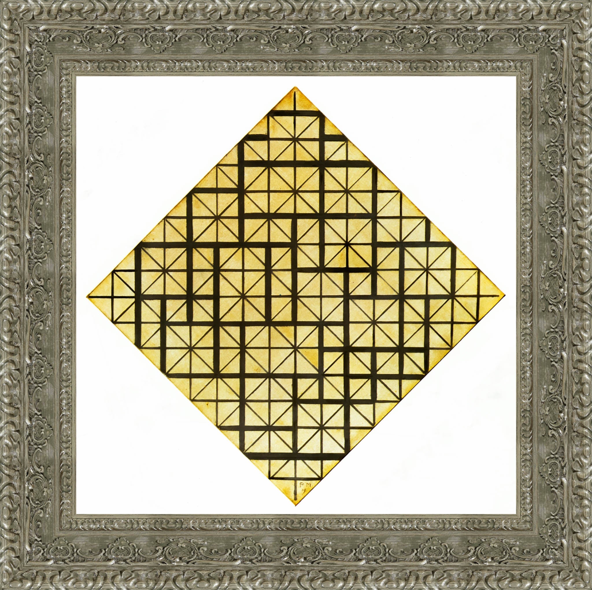 Composition With Grid 4 Lozenge - Piet Mondrian, 1919