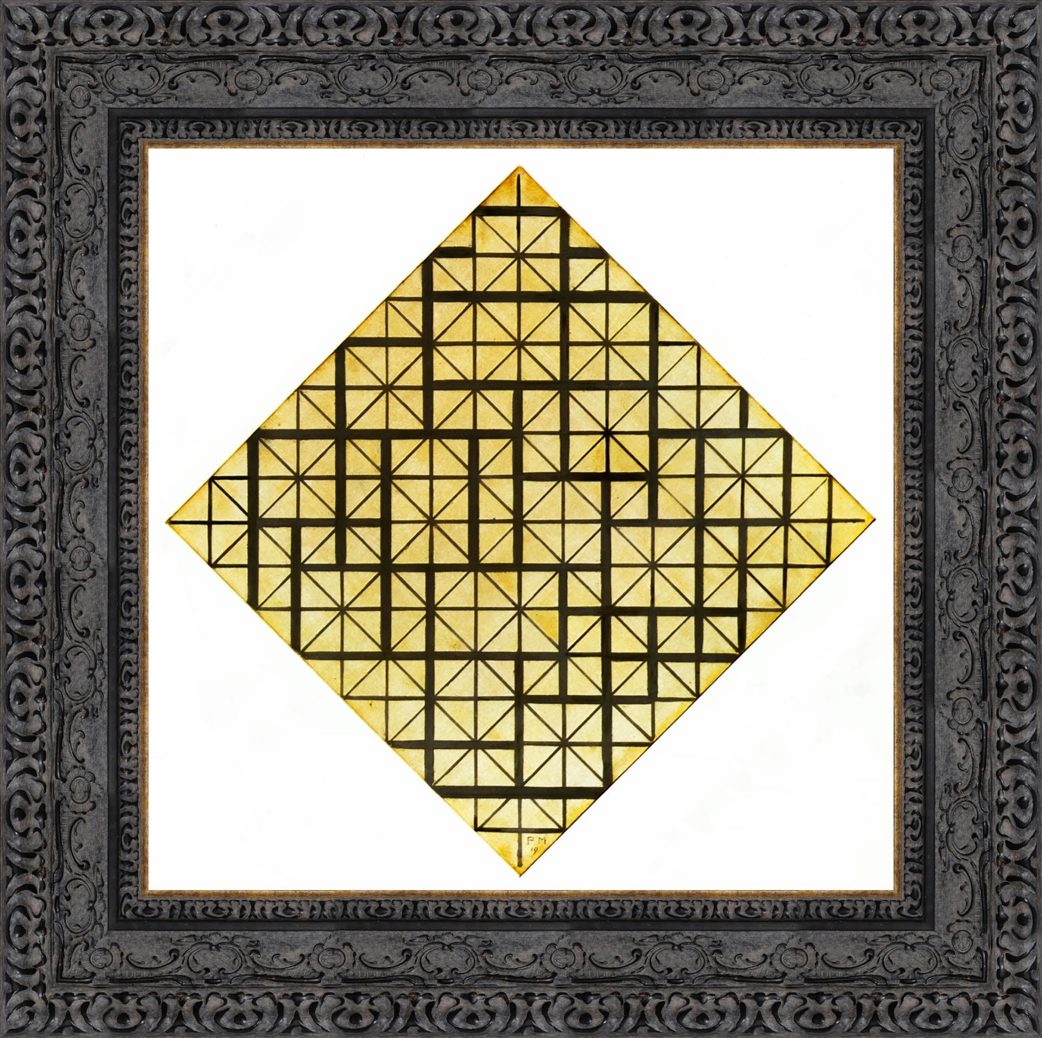 Composition With Grid 4 Lozenge - Piet Mondrian, 1919