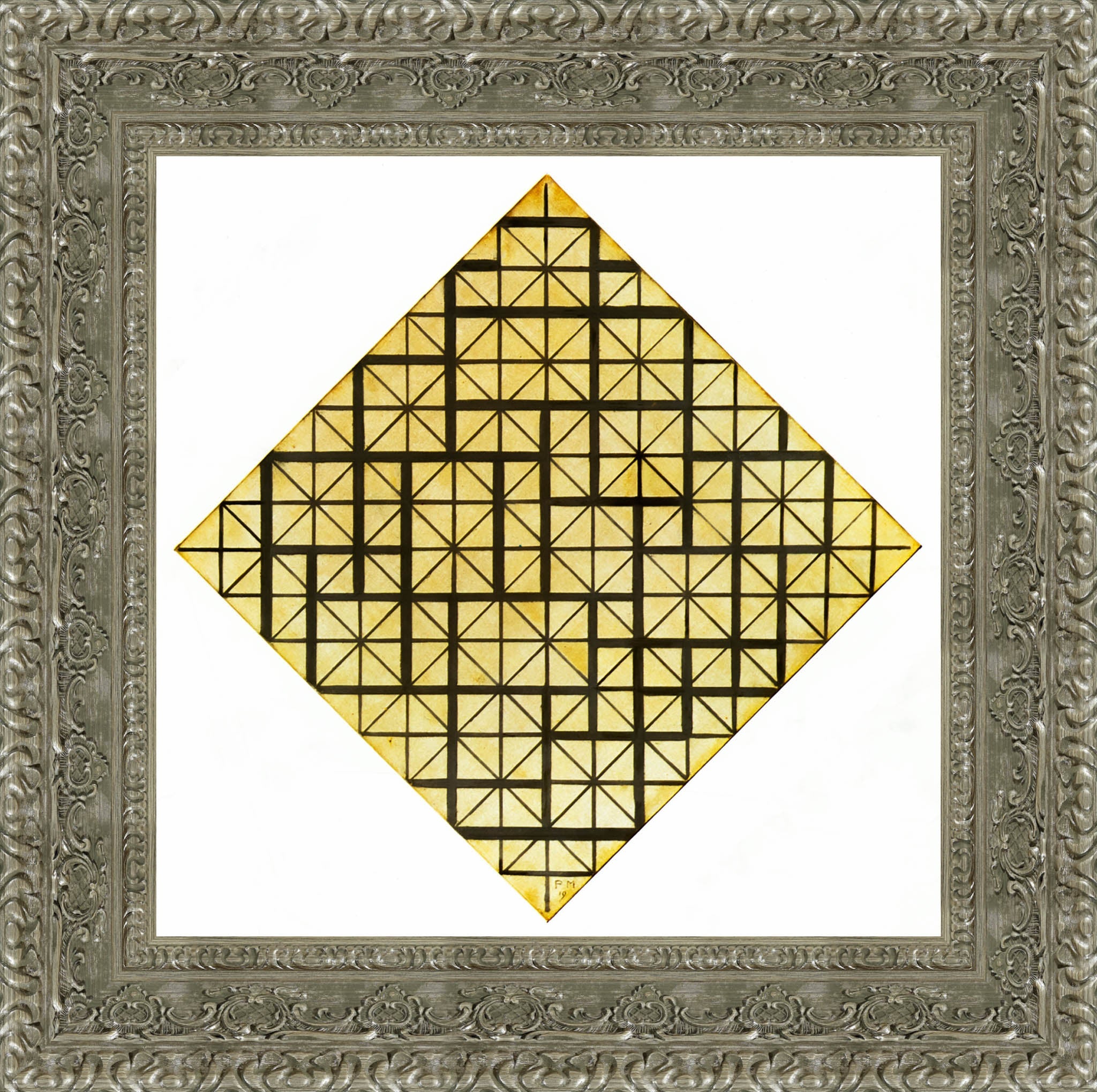 Composition With Grid 4 Lozenge - Piet Mondrian, 1919