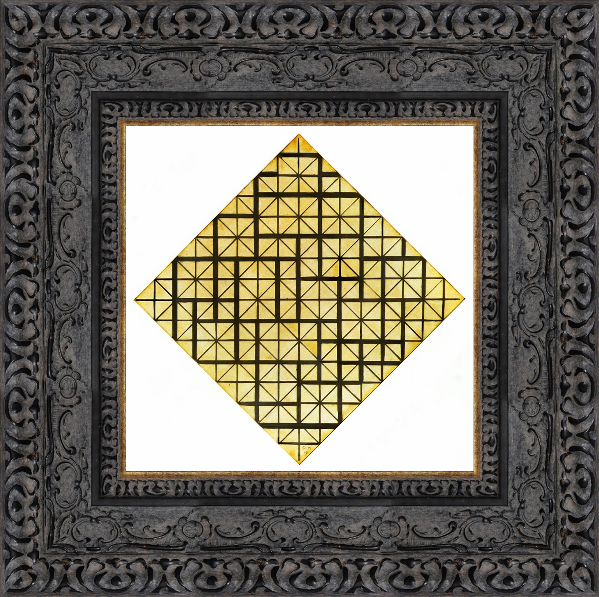 Composition With Grid 4 Lozenge - Piet Mondrian, 1919