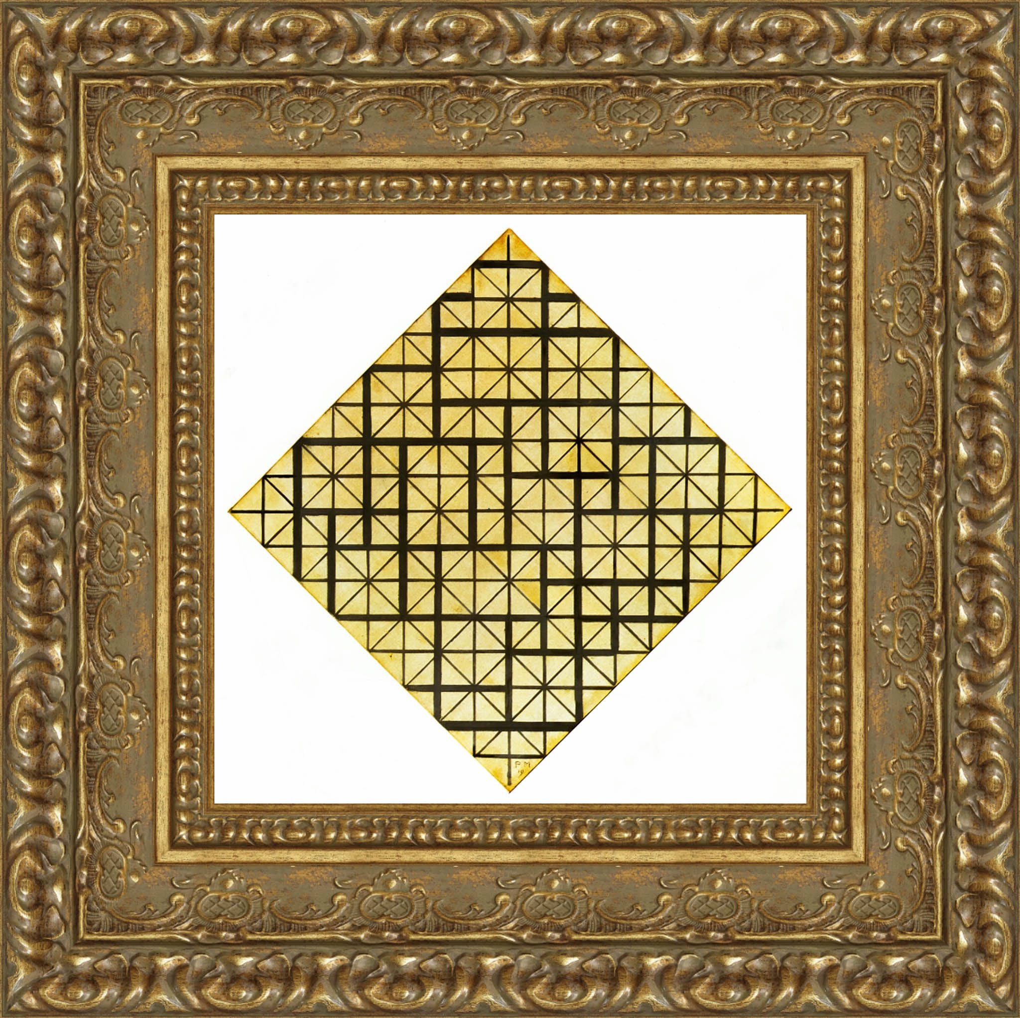 Composition With Grid 4 Lozenge - Piet Mondrian, 1919