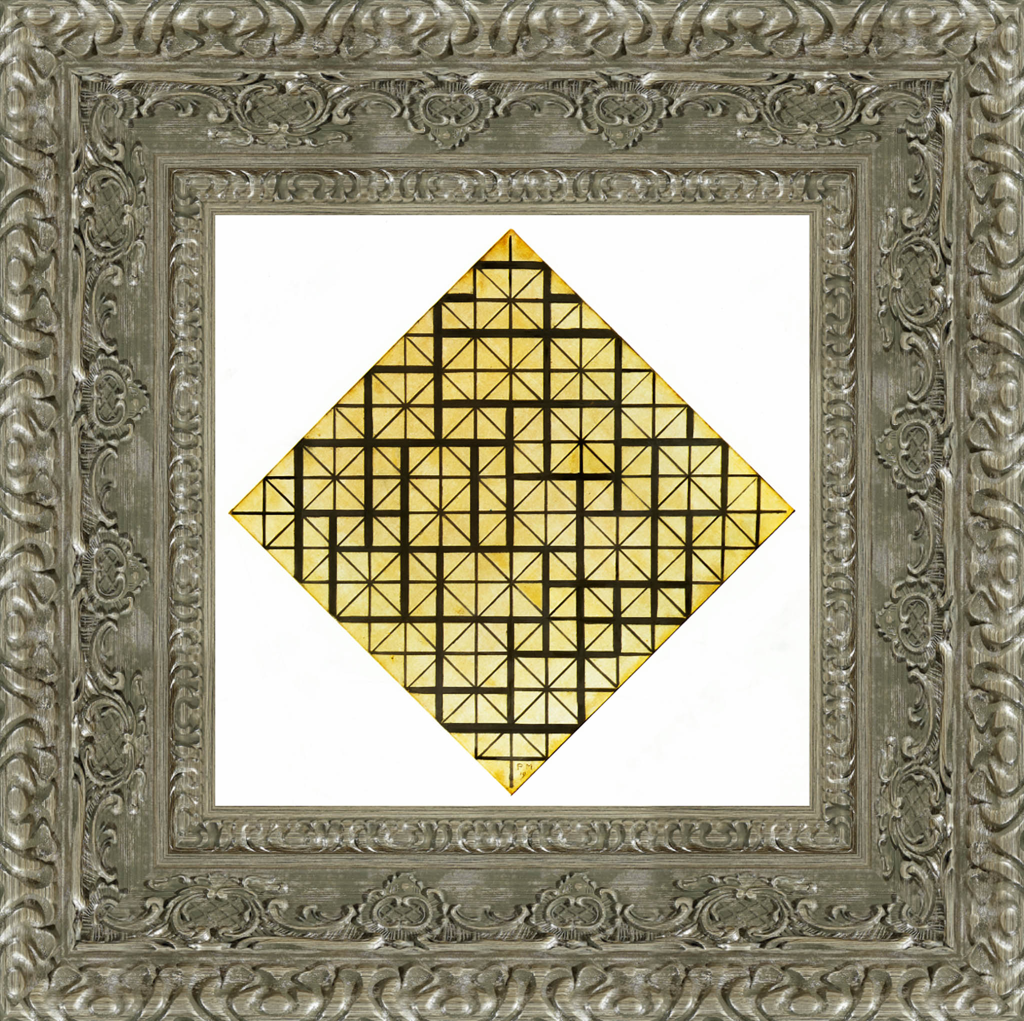 Composition With Grid 4 Lozenge - Piet Mondrian, 1919