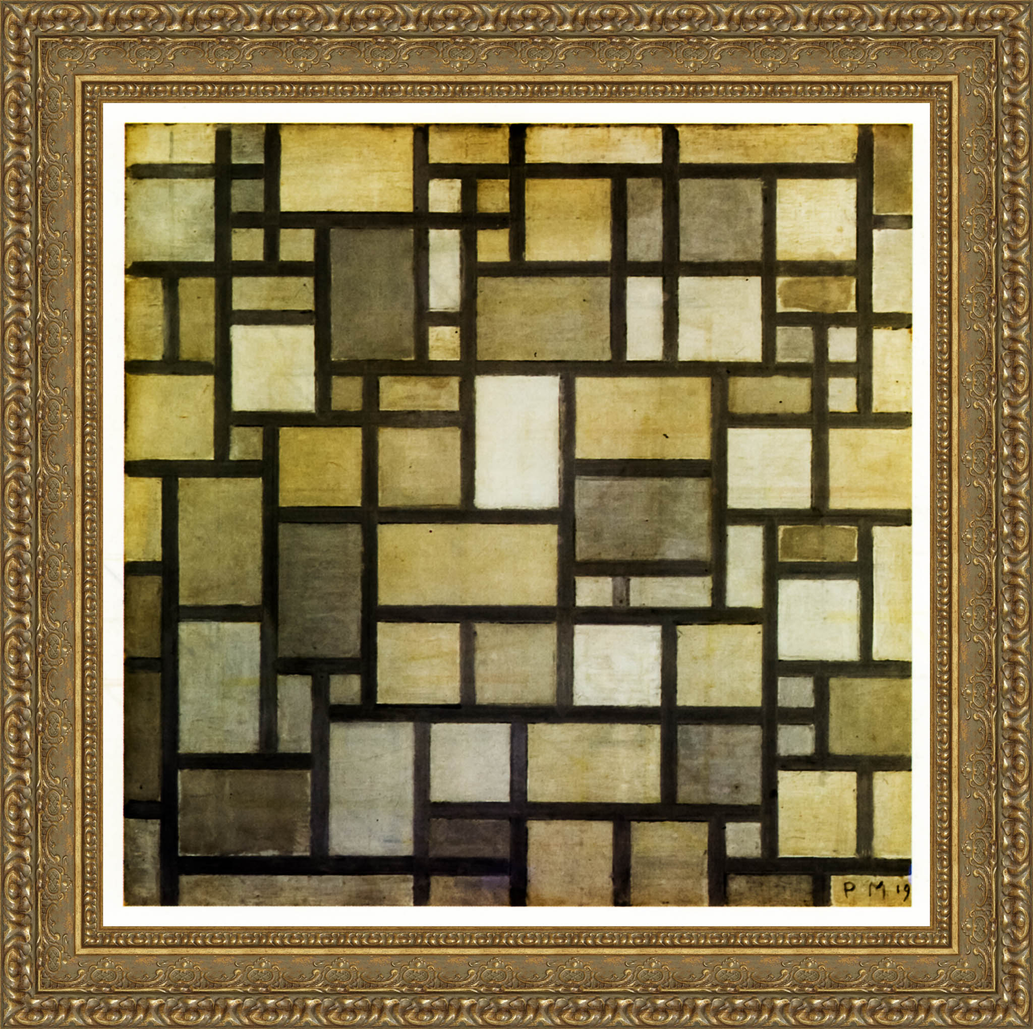 Composition With Grid 6 - Piet Mondrian. 1919