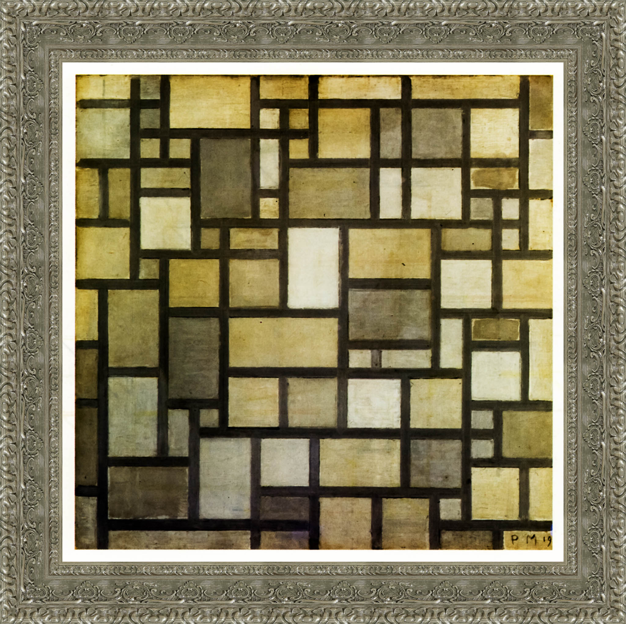 Composition With Grid 6 - Piet Mondrian. 1919