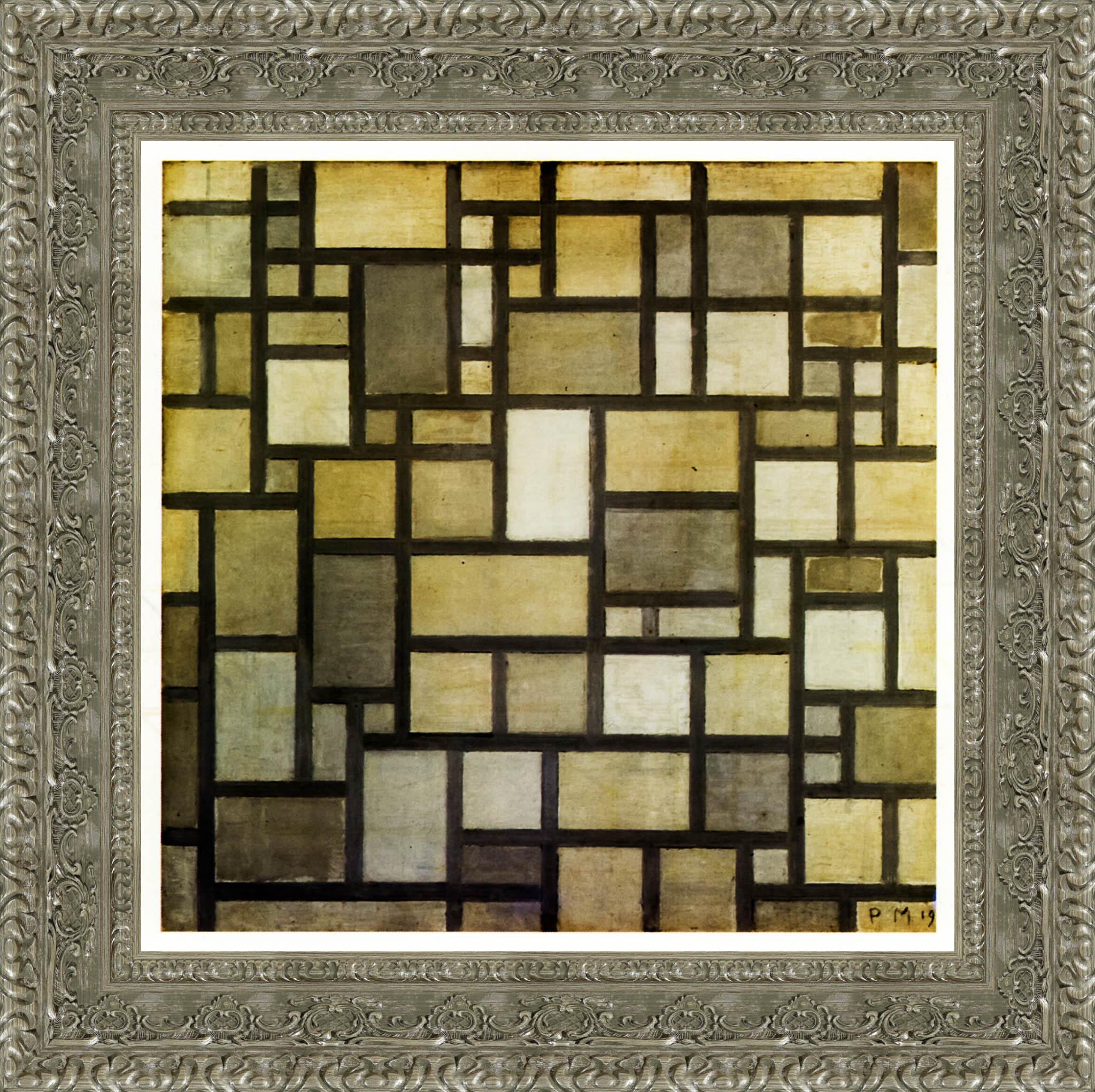 Composition With Grid 6 - Piet Mondrian. 1919